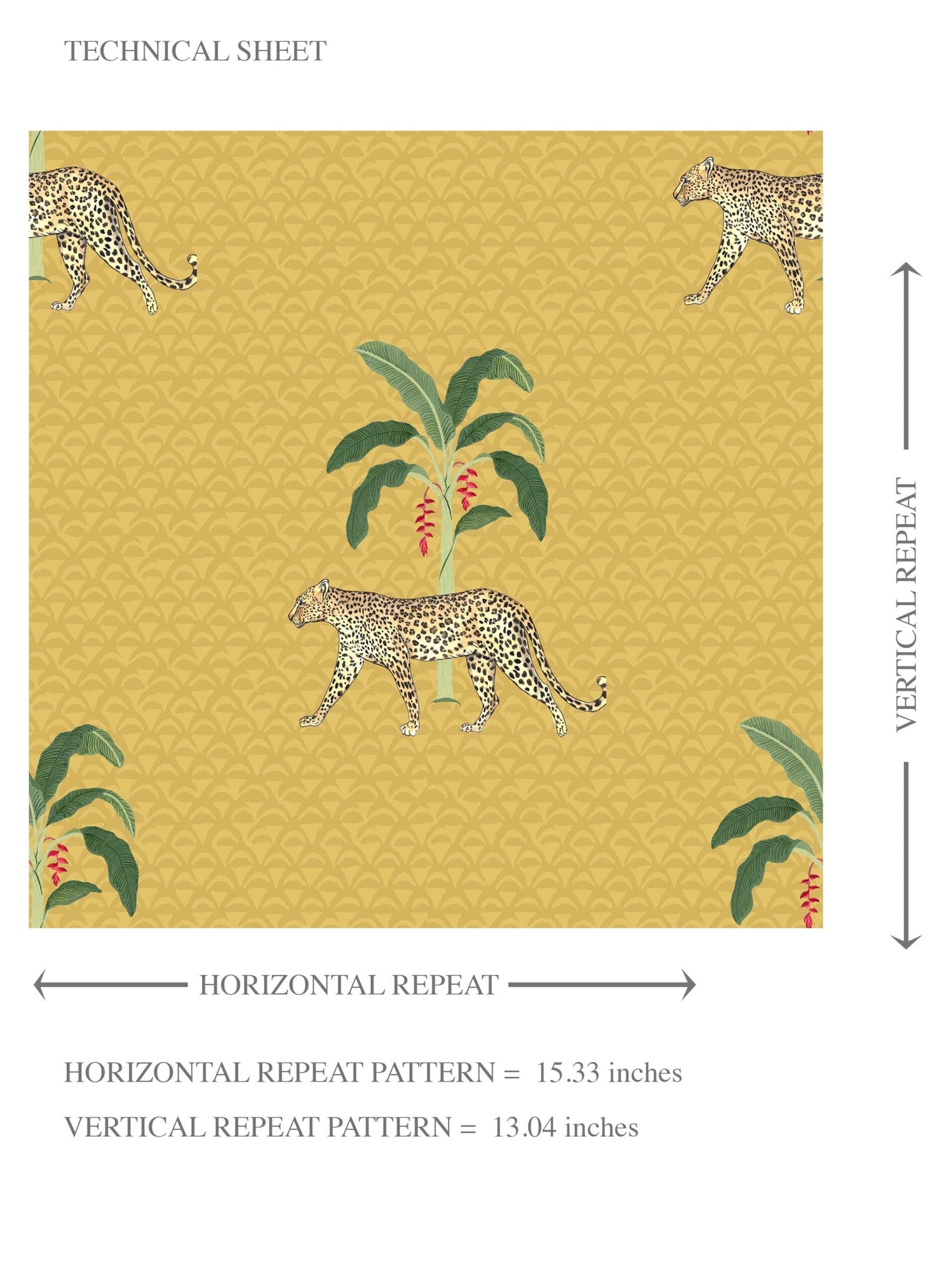 Leopard Animal Print Kids Room Wallpaper (Yellow/ Green/ Red/ Tan)