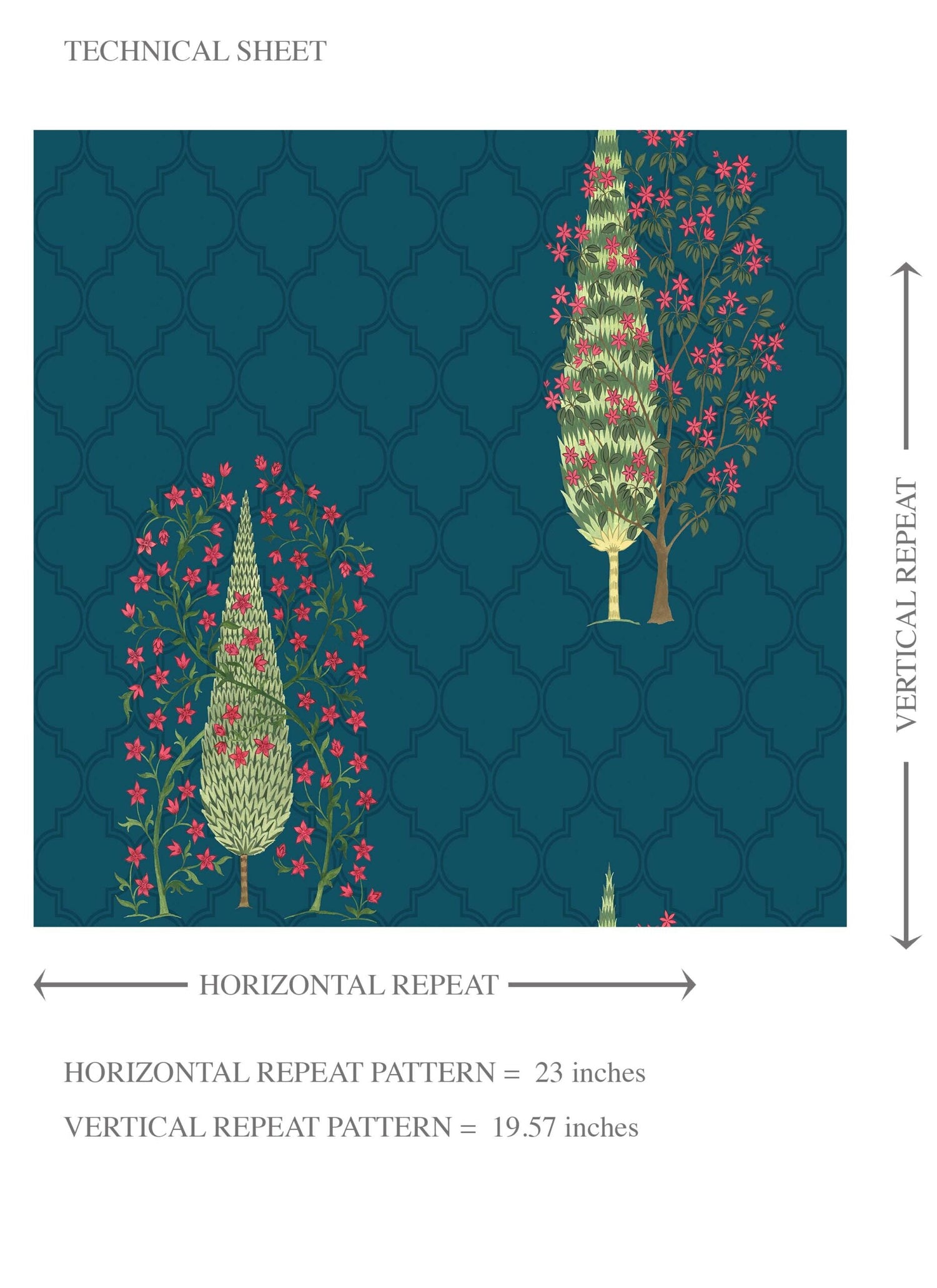 Botanical/ Floral Print Kids Room Wallpaper (Teal Blue/ Pink/ Green)