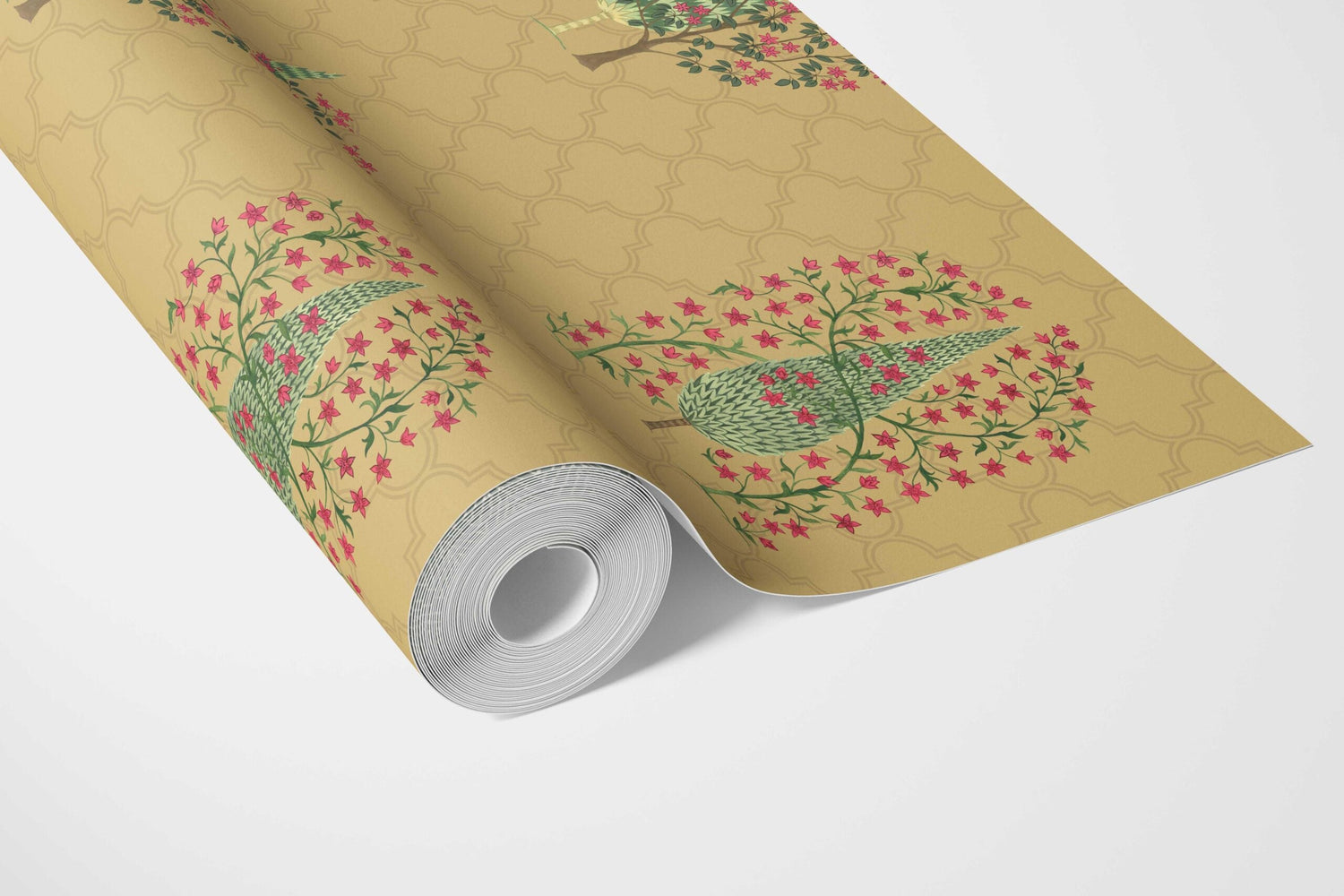 Botanical/ Floral Print Bathroom Wallpaper (Yellow/ Pink/ Green)