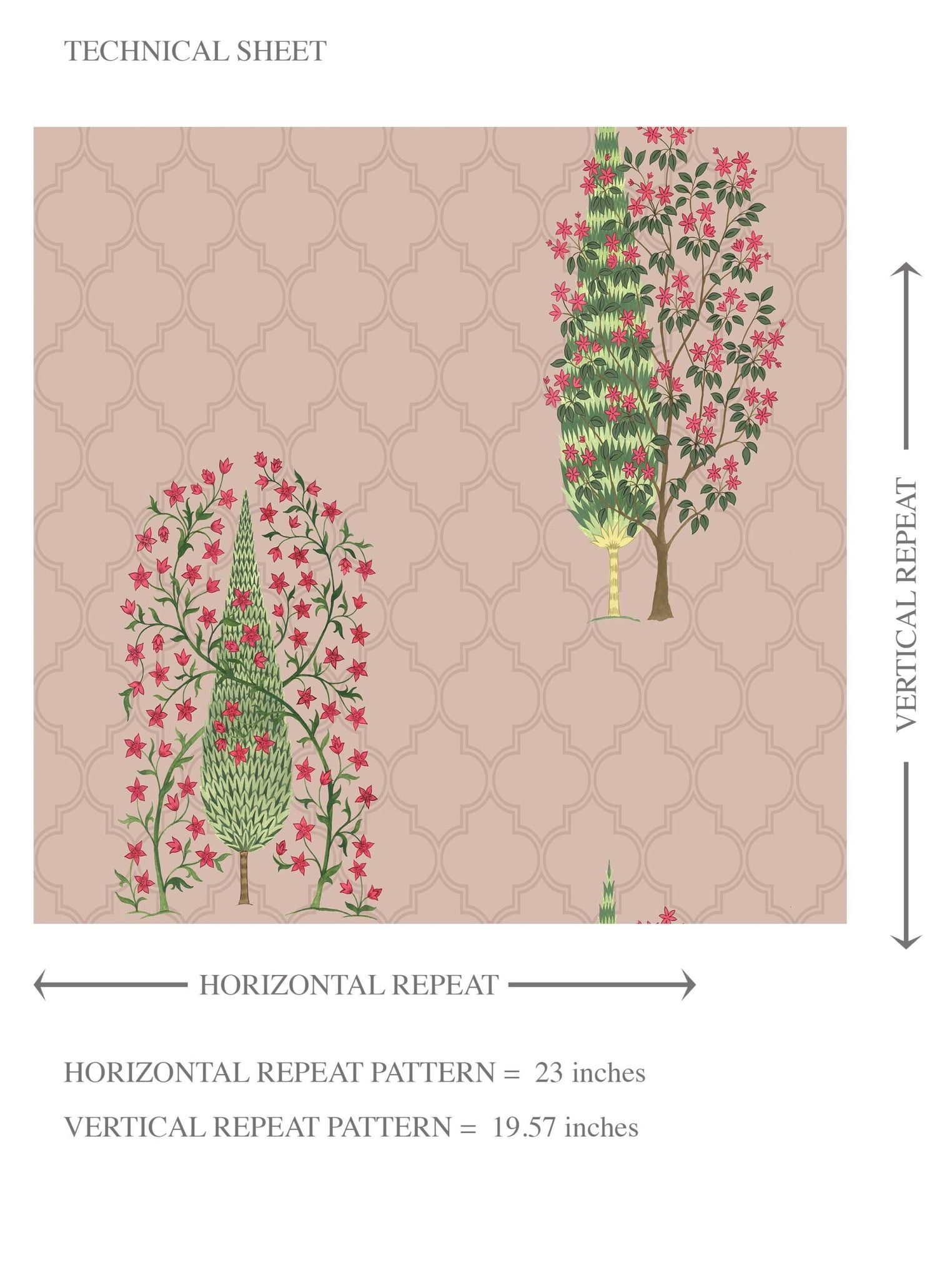 Botanical/ Floral Print Kids Room Wallpaper (Blush Pink/ Green)