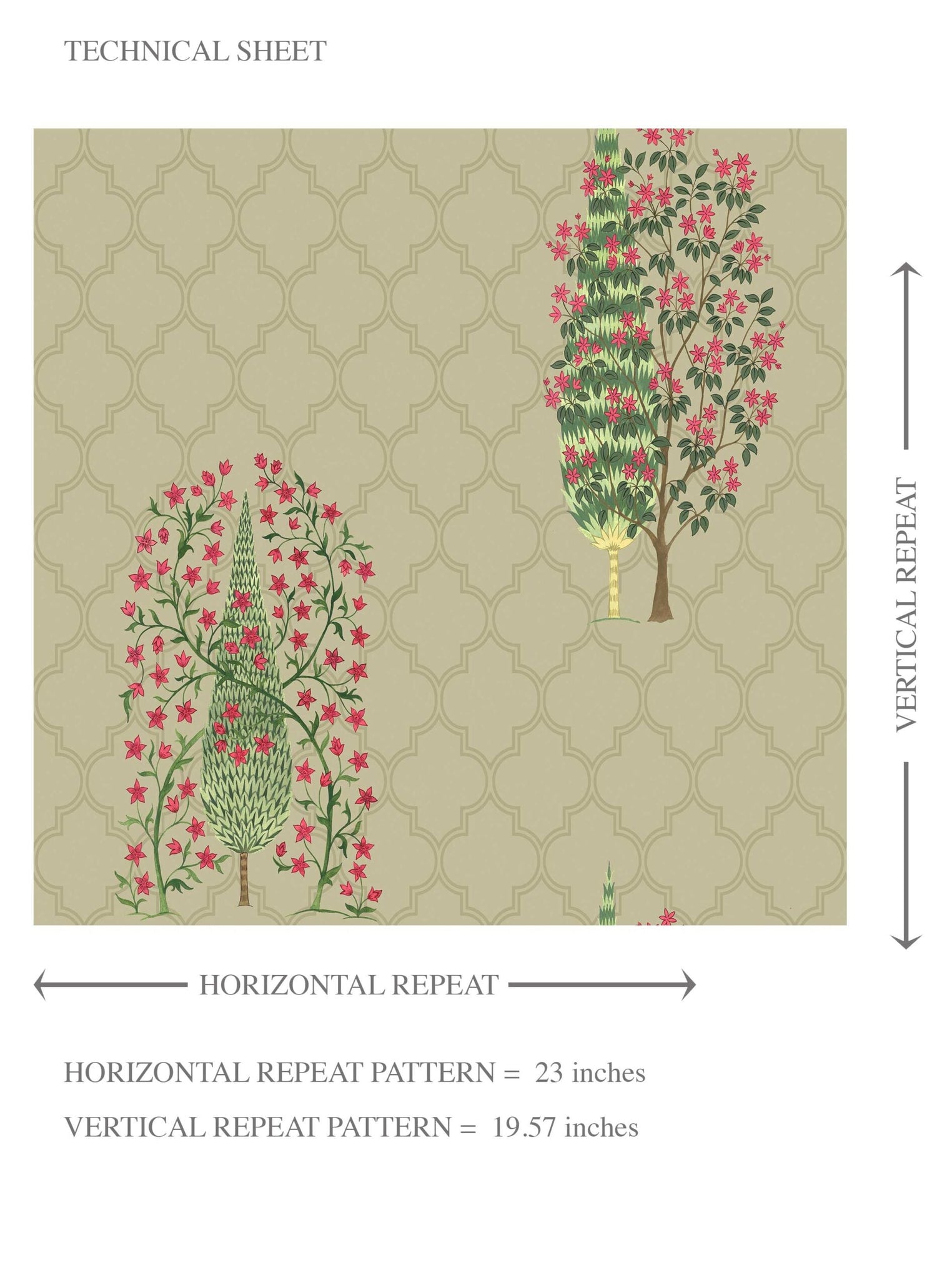 Botanical/ Floral Print Kids Room Wallpaper (Olive Green/ Pink)