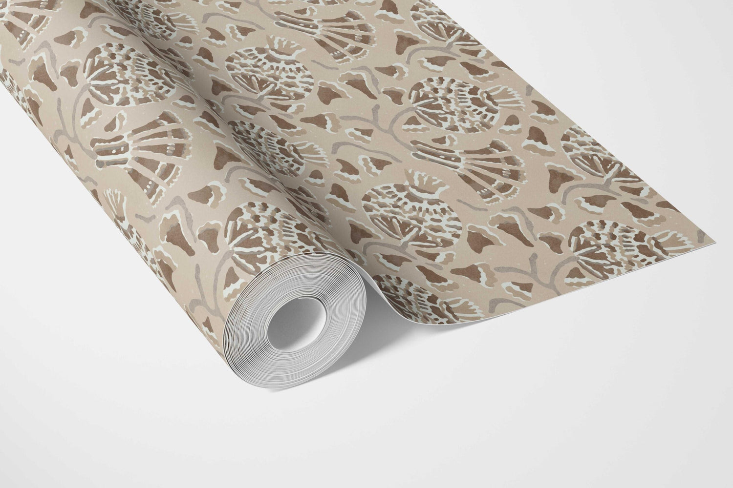 Neutral Modern Floral/ Botanical Bathroom Wallpaper (Brown/ Taupe/ Beige)