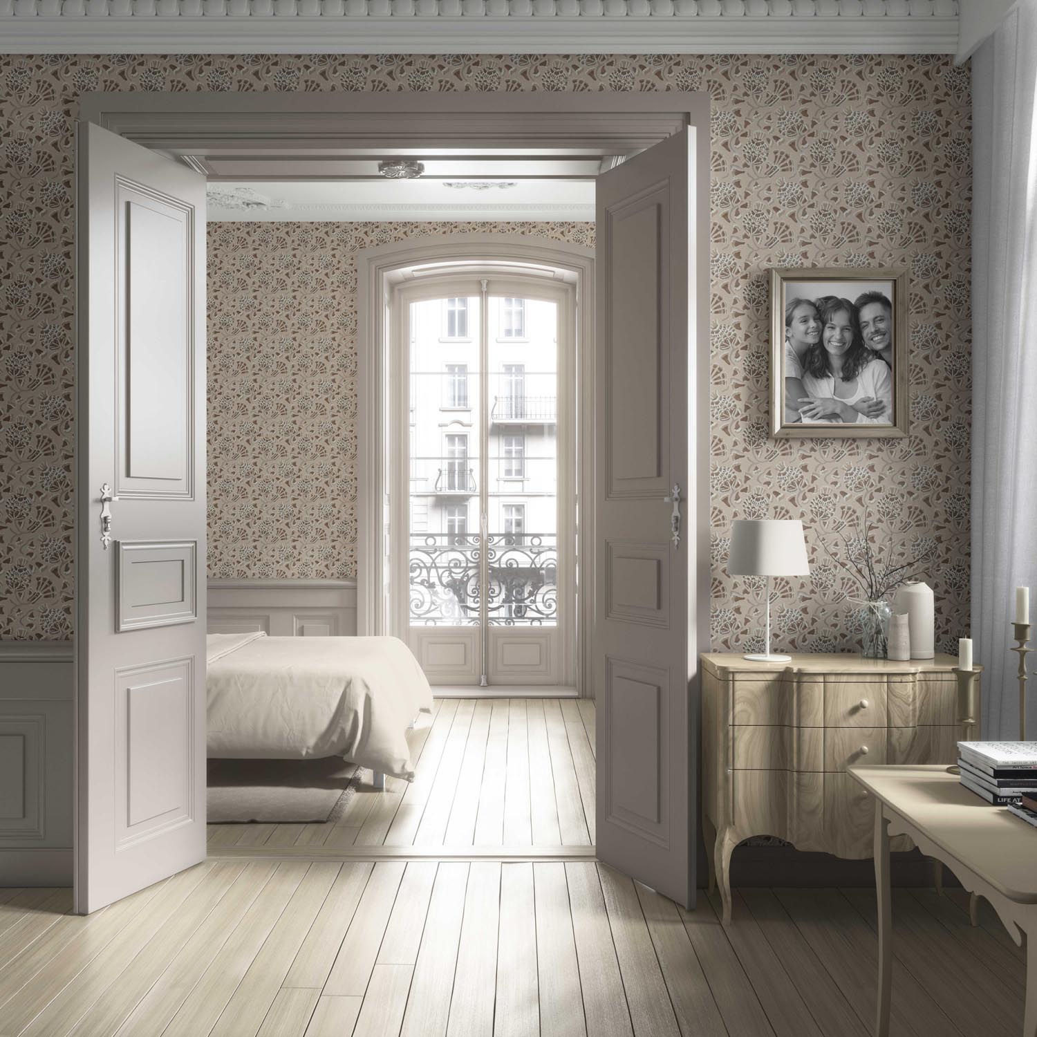 Neutral Modern Floral/ Botanical Living Room Wallpaper (Brown/ Taupe/ Beige)