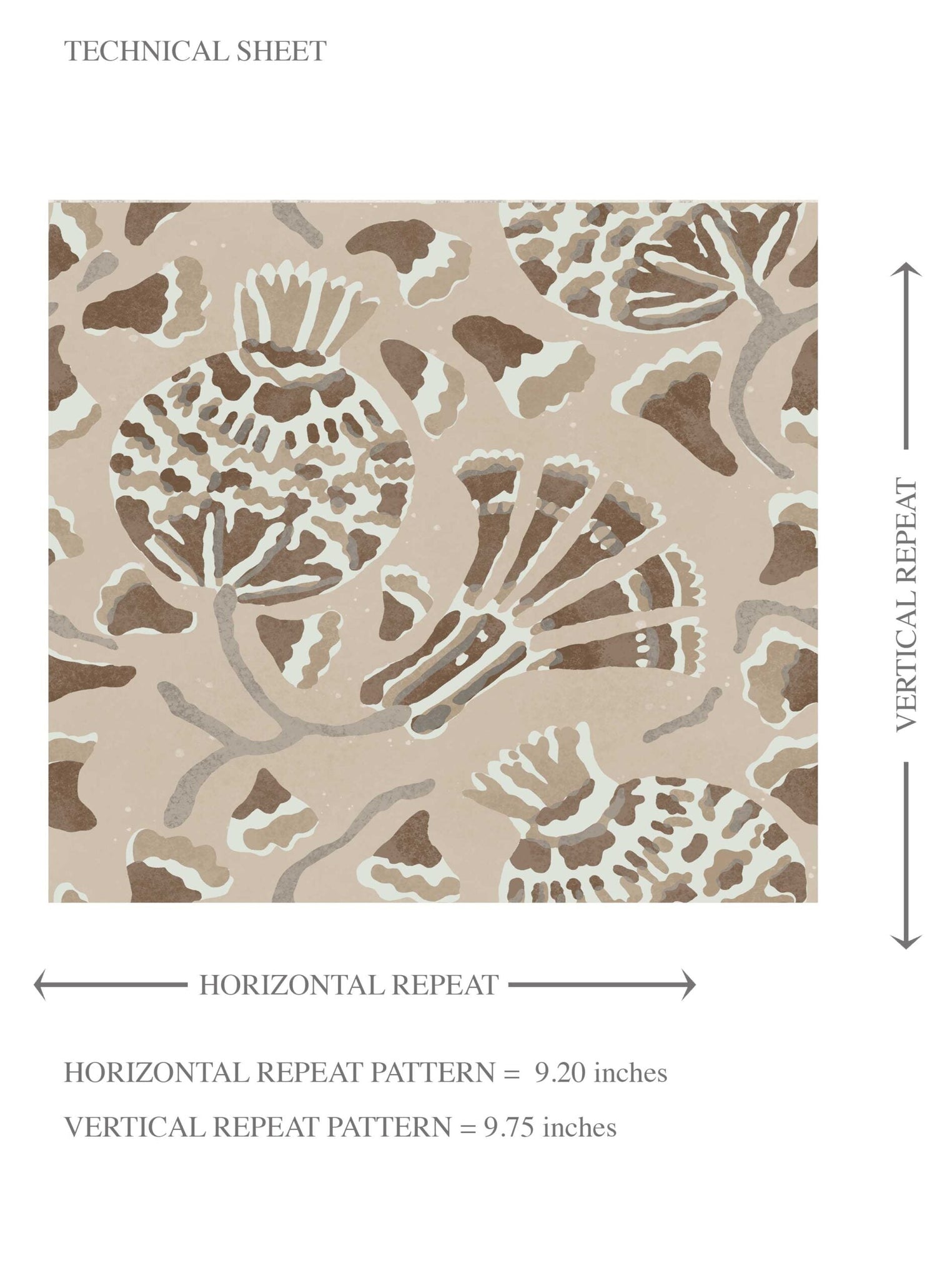 Neutral Modern Floral/ Botanical Kids Room Wallpaper (Brown/ Taupe/ Beige)