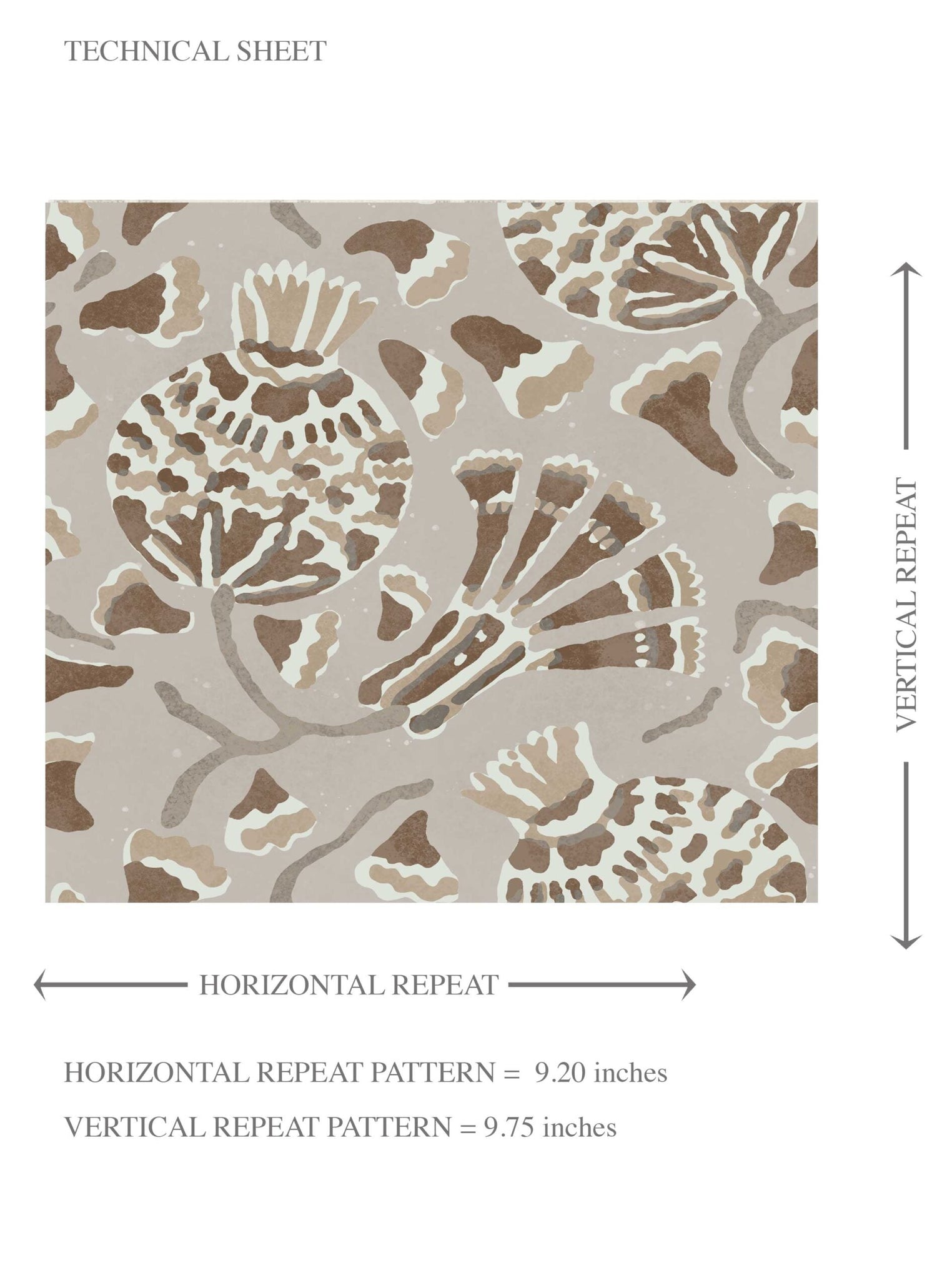 Neutral Modern Floral/ Botanical Kids Room Wallpaper (Taupe/ Brown/ Greige)
