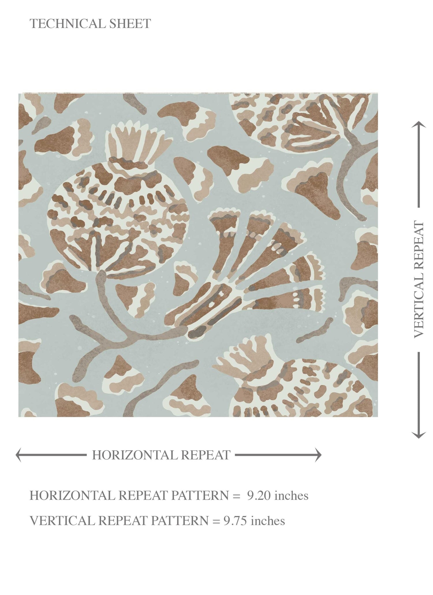 Modern Floral/ Botanical Kids Room Wallpaper (Blue/ Brown/ Beige)