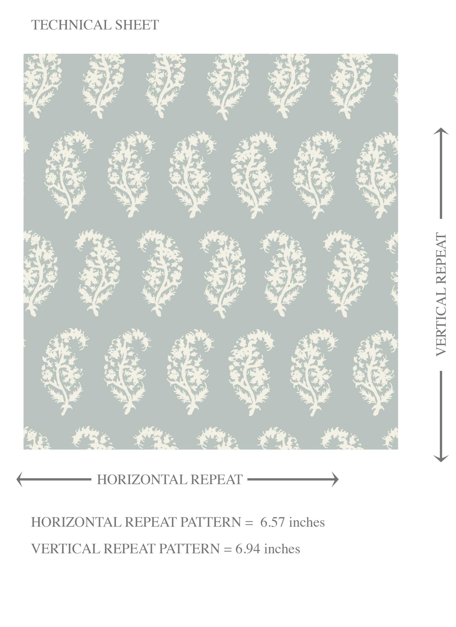 Small Paisley Floral Patterned Print Kids Room Wallpaper (Blue/ White)