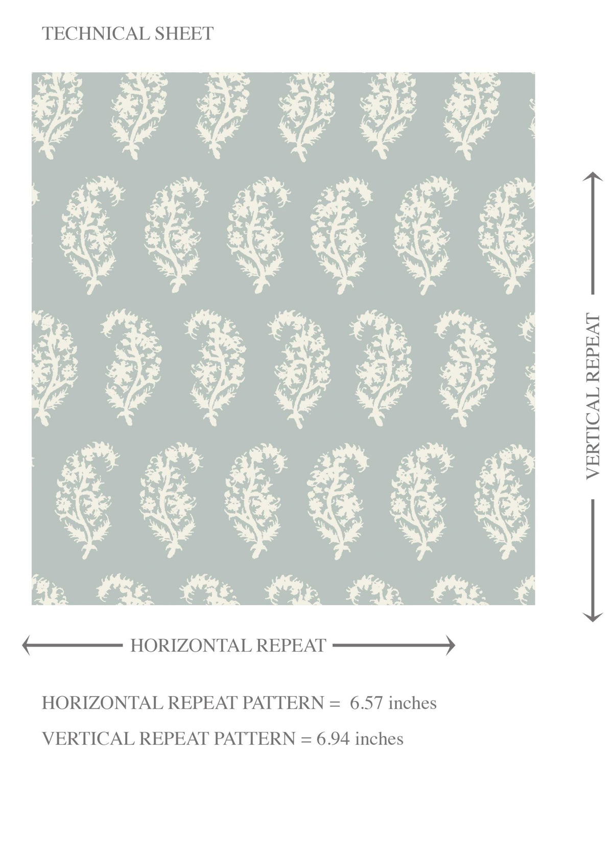 Small Paisley Floral Patterned Print Kids Room Wallpaper (Blue/ White)