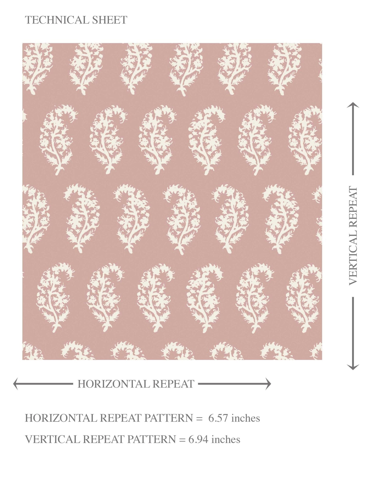Small Paisley Floral Patterned Print Kids Room Wallpaper (Pink/ White)