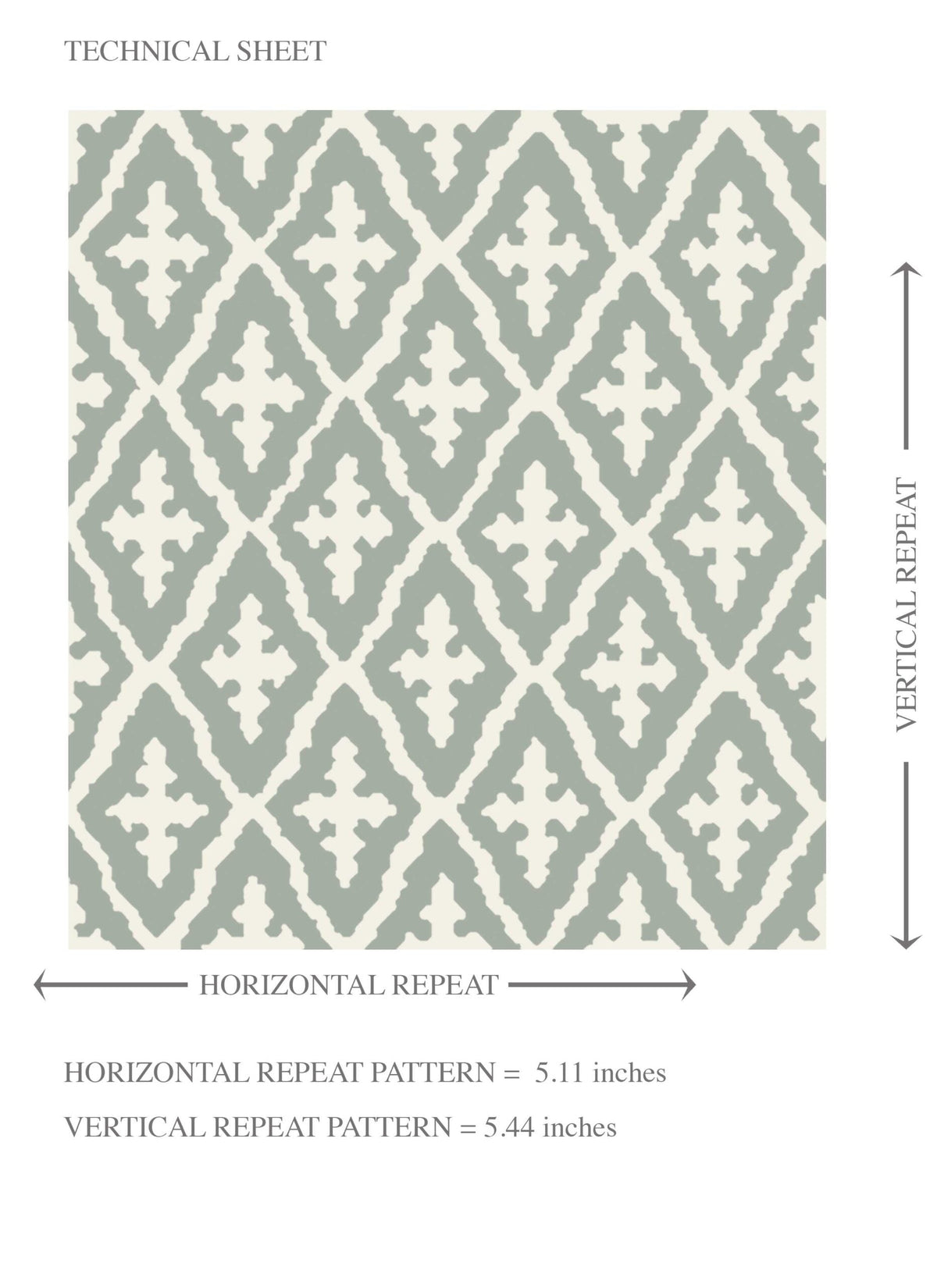Geometric Diamond Lattice Kids Room Wallpaper (Green-Gray/ White)