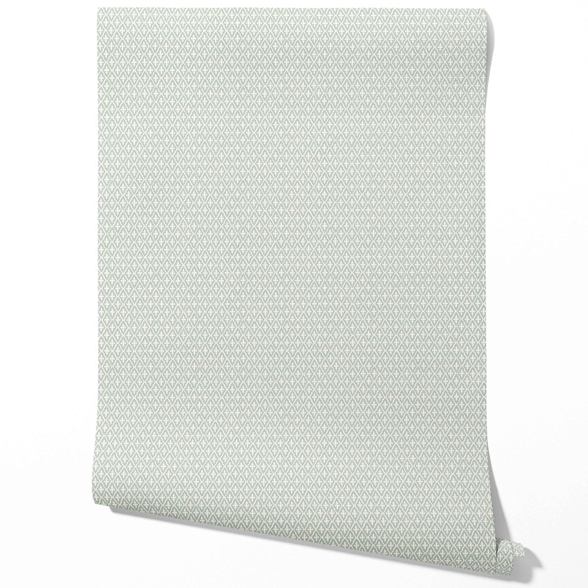 Geometric Diamond Lattice Kitchen Wallpaper (Blue-Gray/ White)