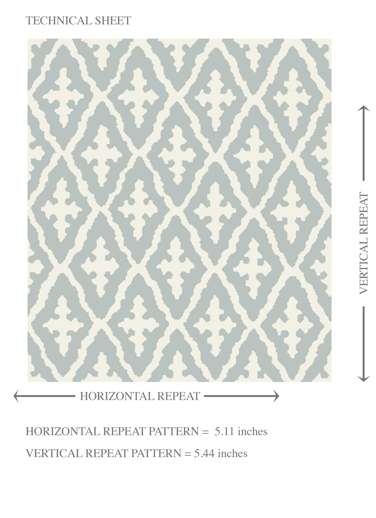 Geometric Diamond Lattice Kids Room Wallpaper (Blue-Gray/ White)