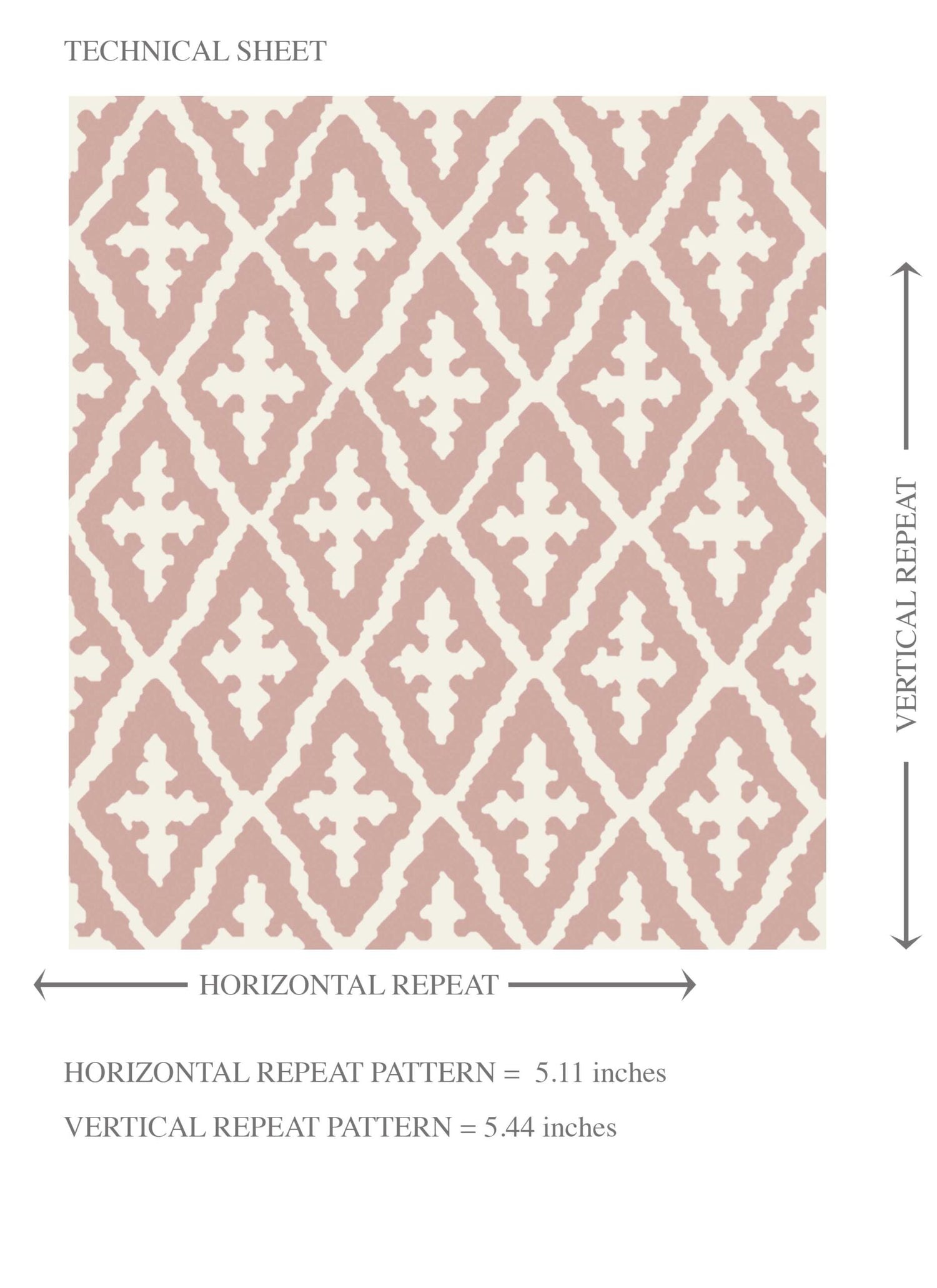 Geometric Diamond Lattice Kids Room Wallpaper (Dusty Rose Pink/ White)