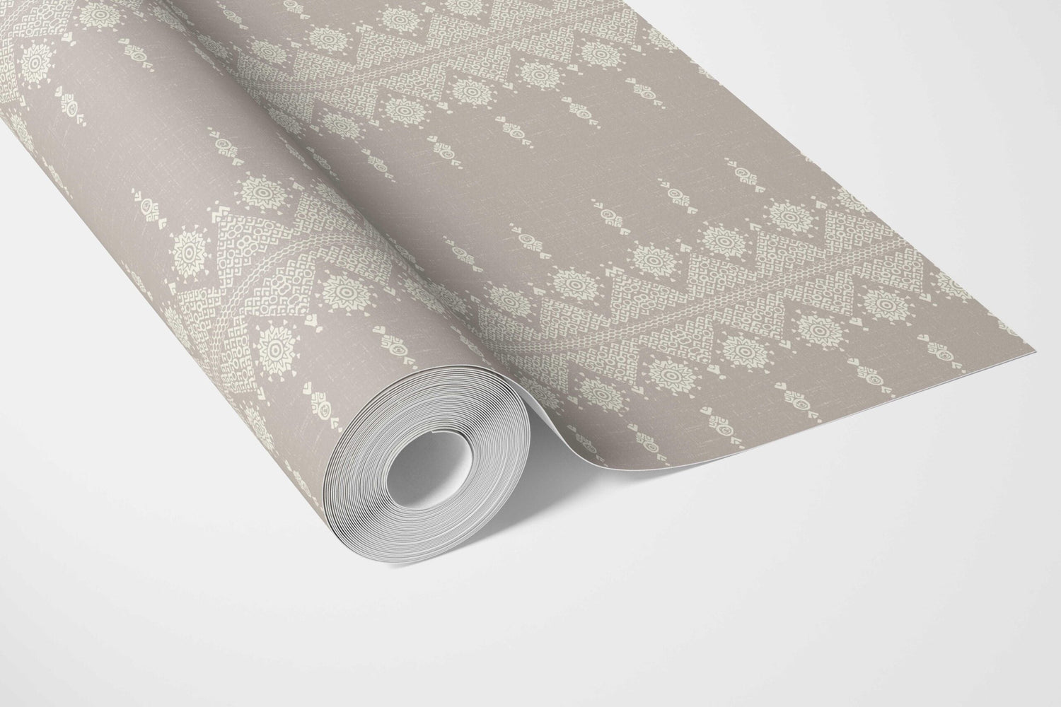 Neutral Floral Striped Bathroom Wallpaper (Gray/ Off White)