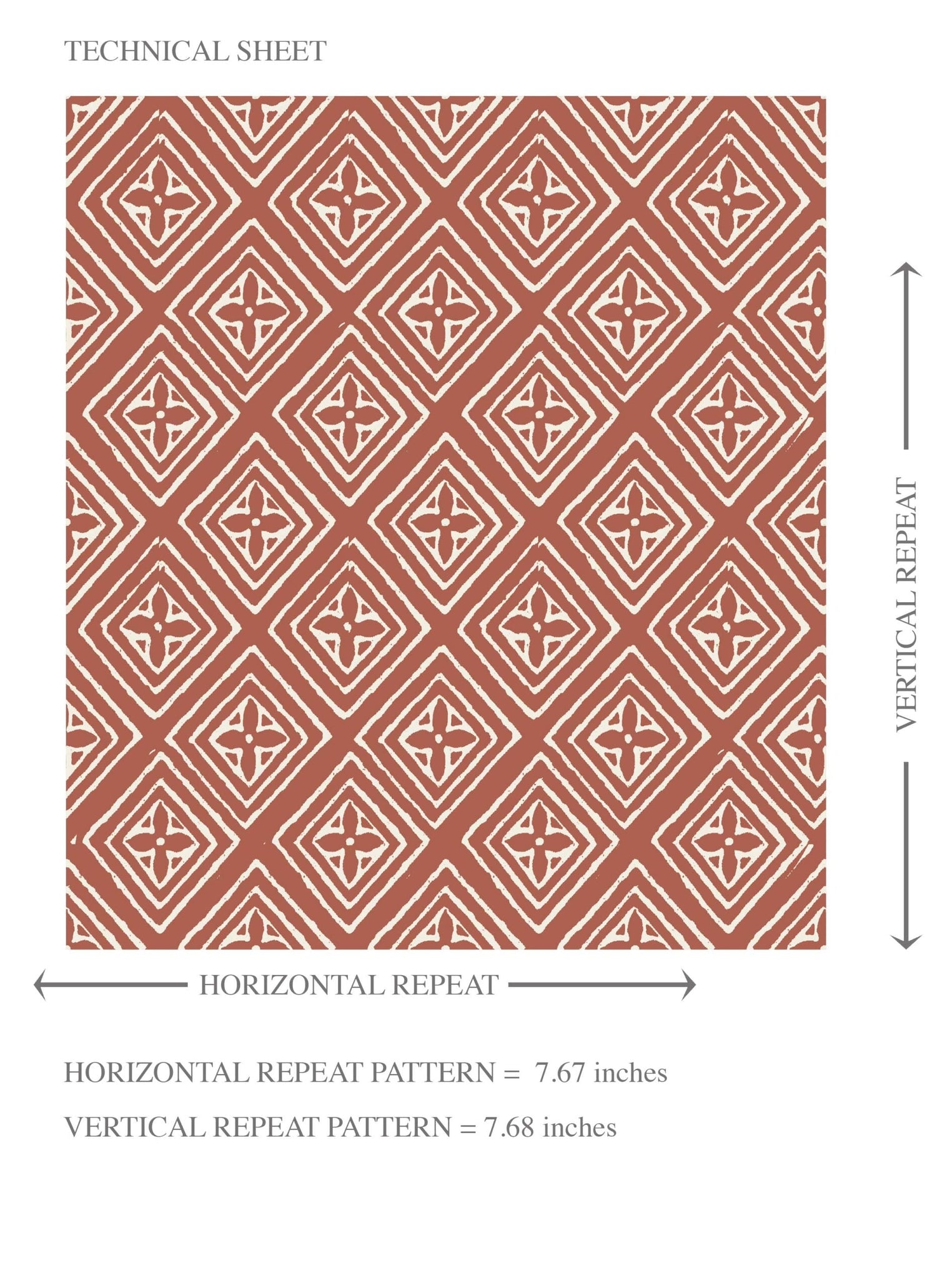 Small Diamond Lattice/ Textured Check Kids Room Wallpaper (Terracotta Red/ White)