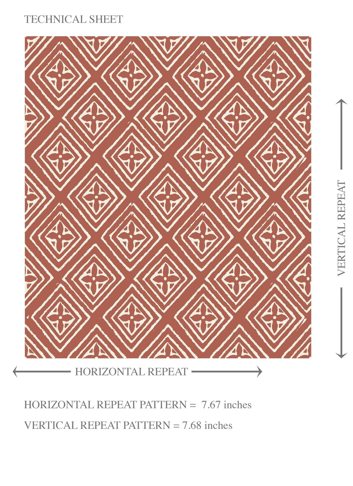 Small Diamond Lattice/ Textured Check Kids Room Wallpaper (Terracotta Red/ White)