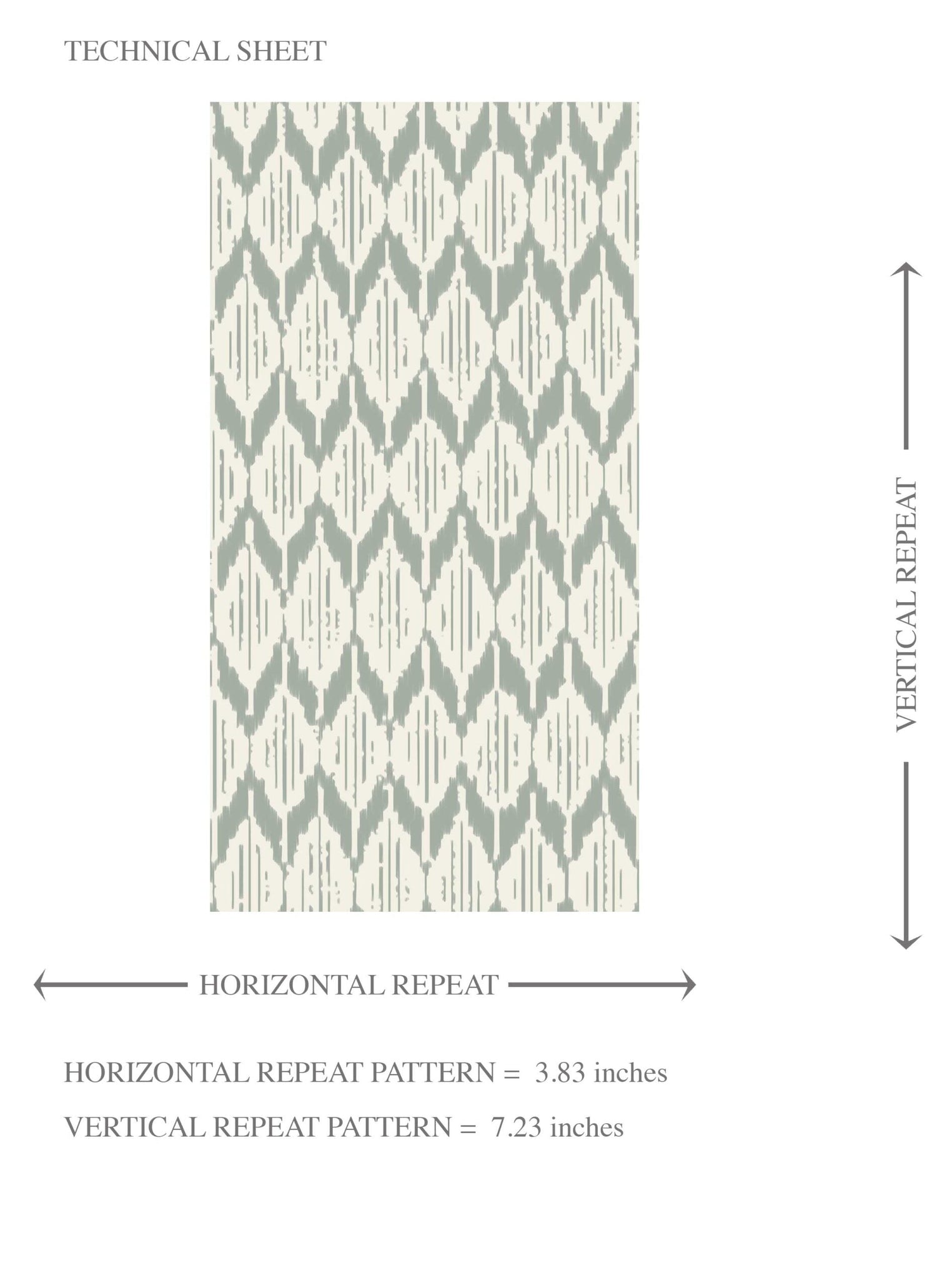 Geometric Ikat Striped Kids Room Wallpaper (Sage Gray/ White)