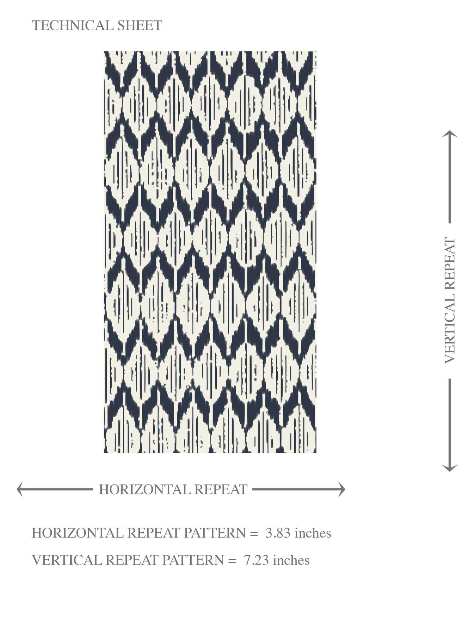 Geometric Ikat Striped Kids Room Wallpaper (Navy Blue/ White)