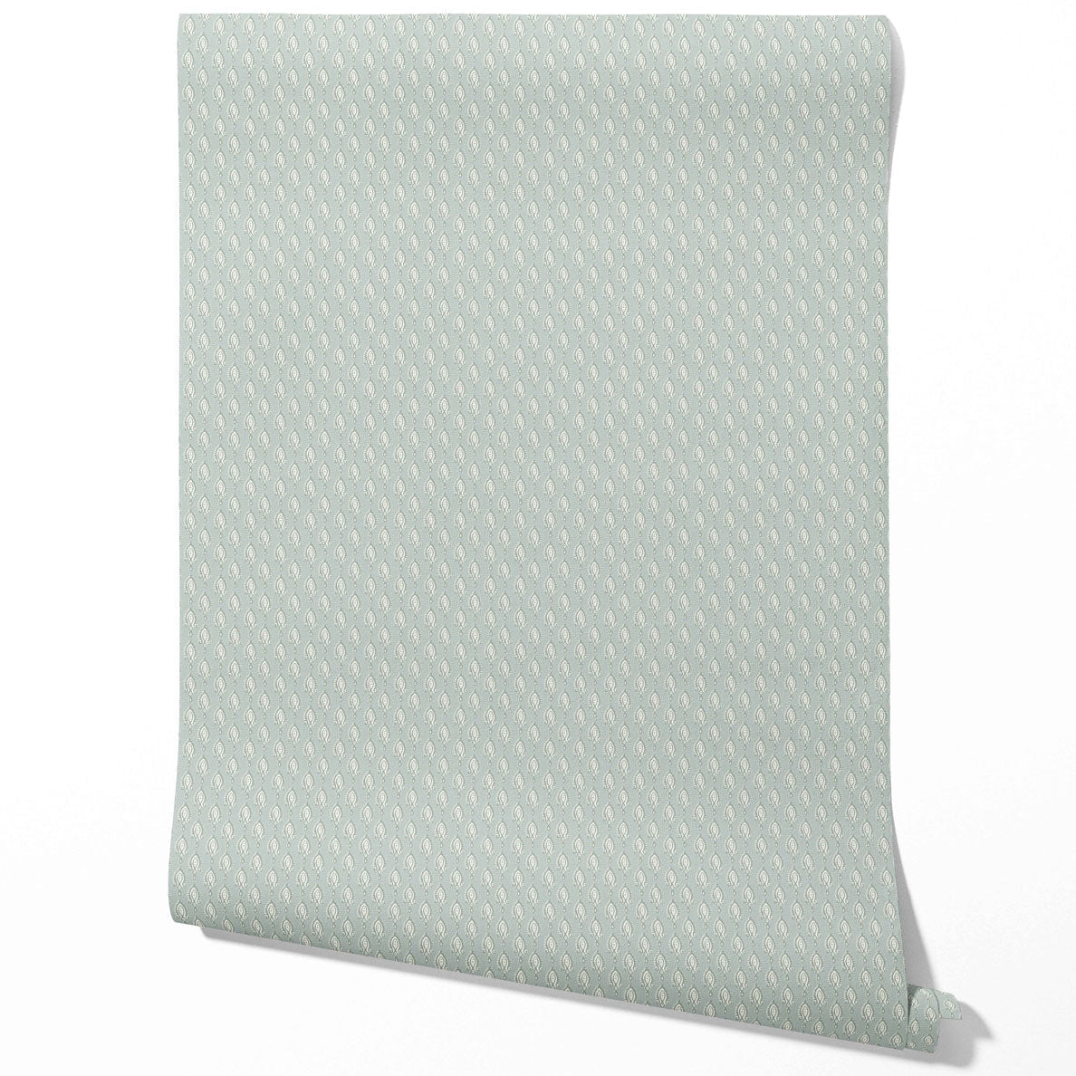 Textured Teardrop/ Paisley Block Print Kitchen Wallpaper (Blue-Gray/ White)