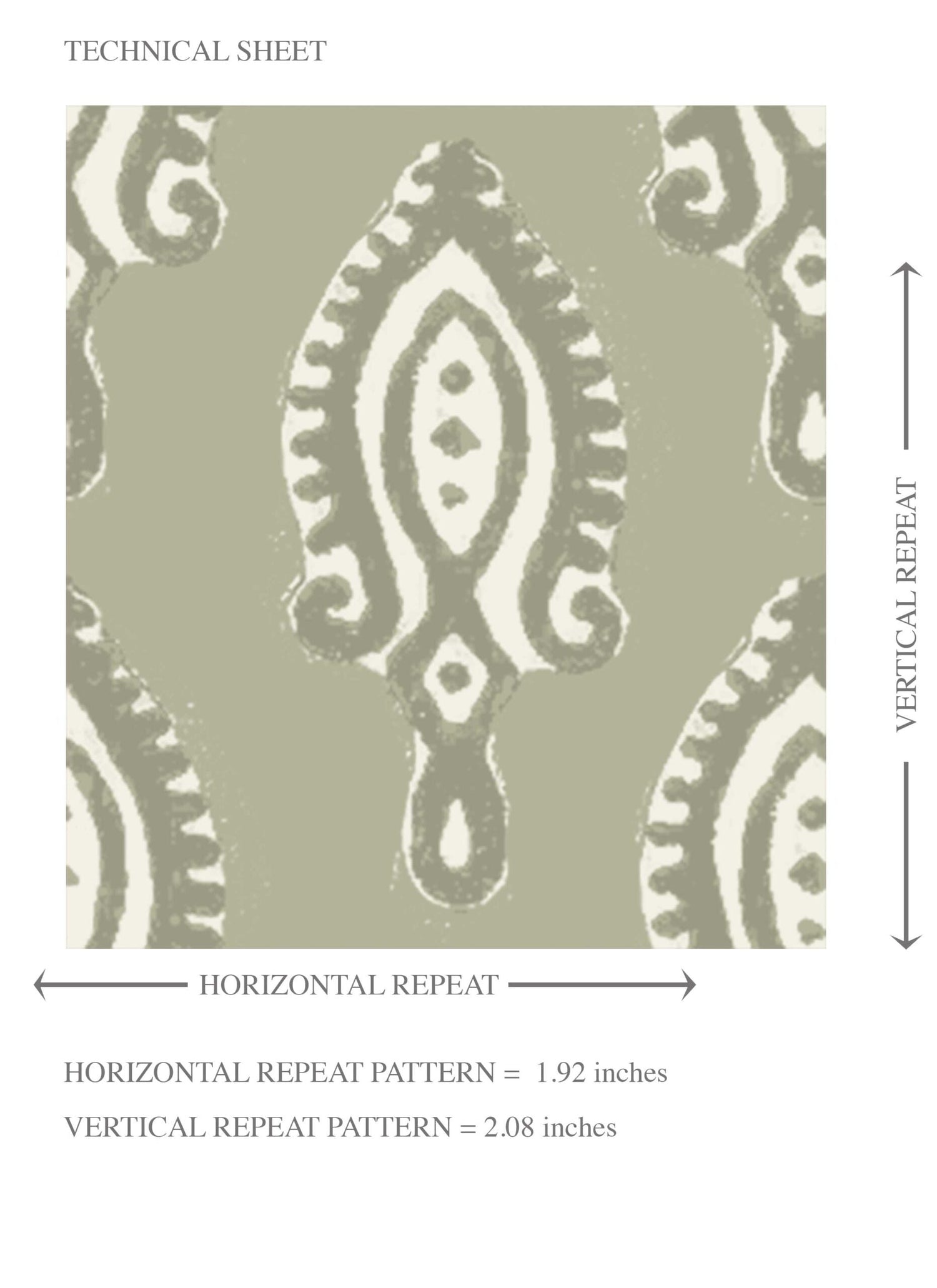 Textured Teardrop/ Paisley Block Print Kids Room Wallpaper (Olive Green/ White)