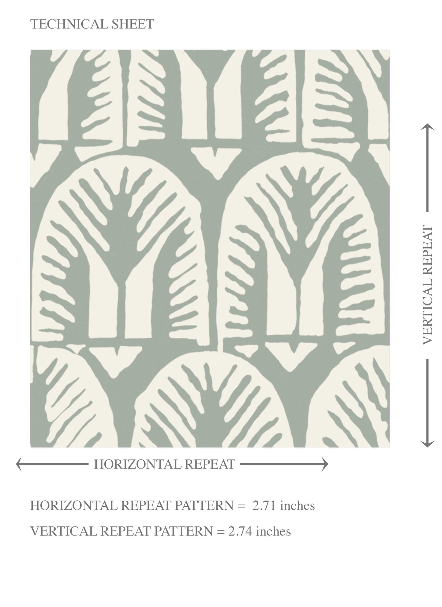 Geometric Scallops Floral Kids Room Wallpaper (Green-Gray/ White)