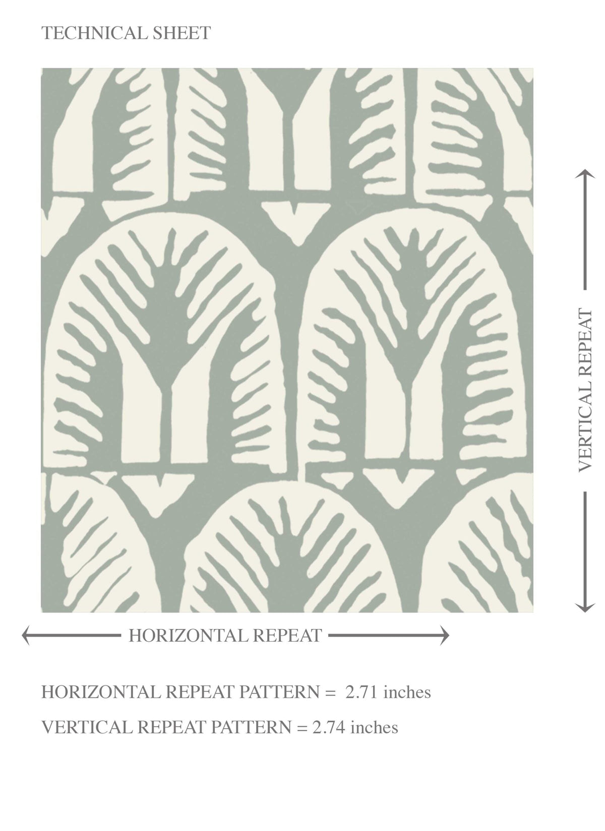 Geometric Scallops Floral Kids Room Wallpaper (Green-Gray/ White)