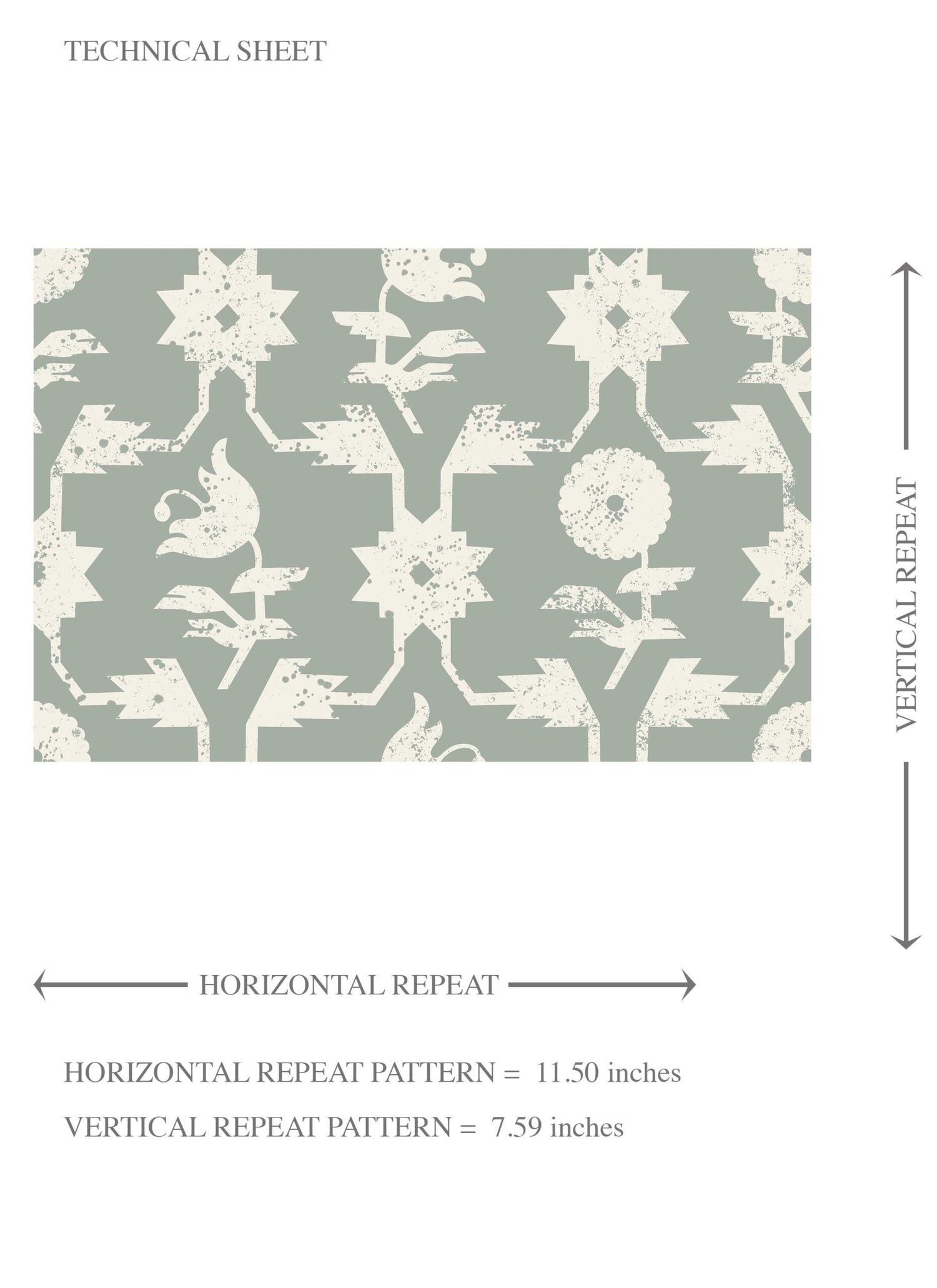 Modern Floral/ Botanical Kids Room Wallpaper (Green-Gray/ White)