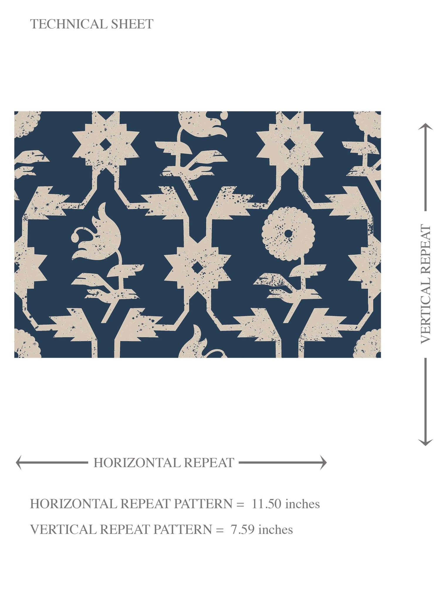 Modern Floral Botanical Kids Room Wallpaper (Navy Blue/ Beige)