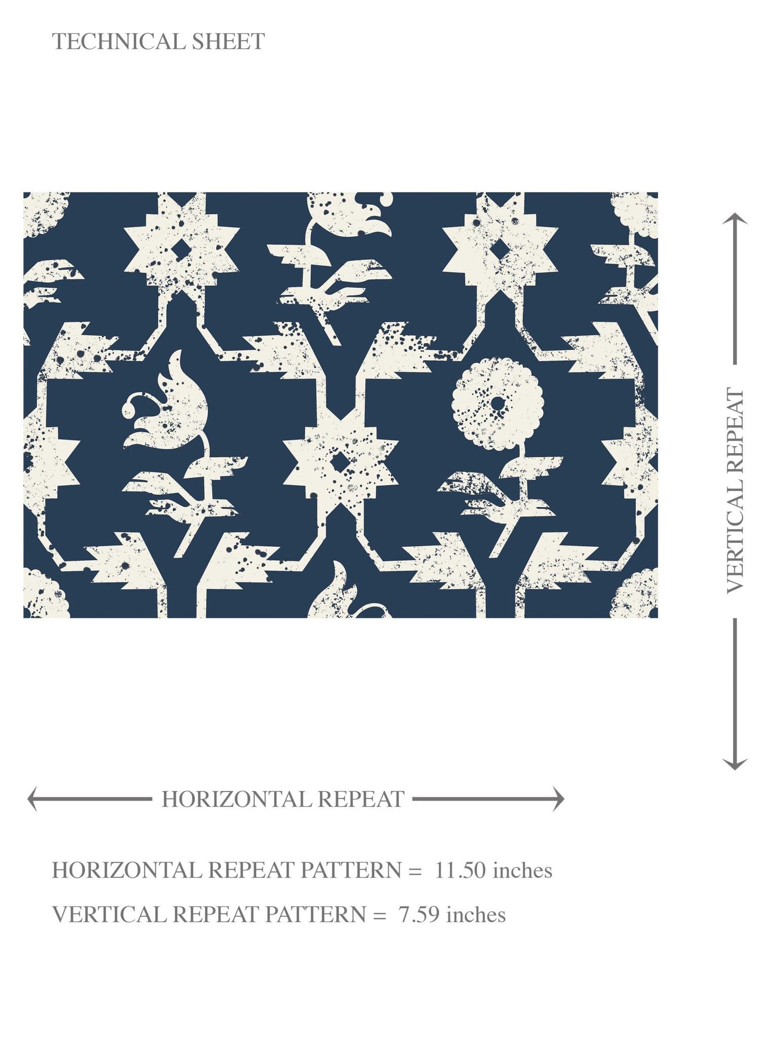 Modern Floral Botanical Kids Room Wallpaper (Navy Blue/ White)