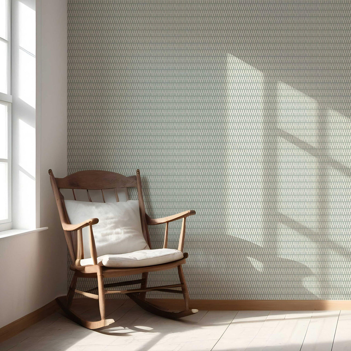 Modern Neutral-Toned/ Micro-Patterned Nursery Wallpaper (Sage Gray)