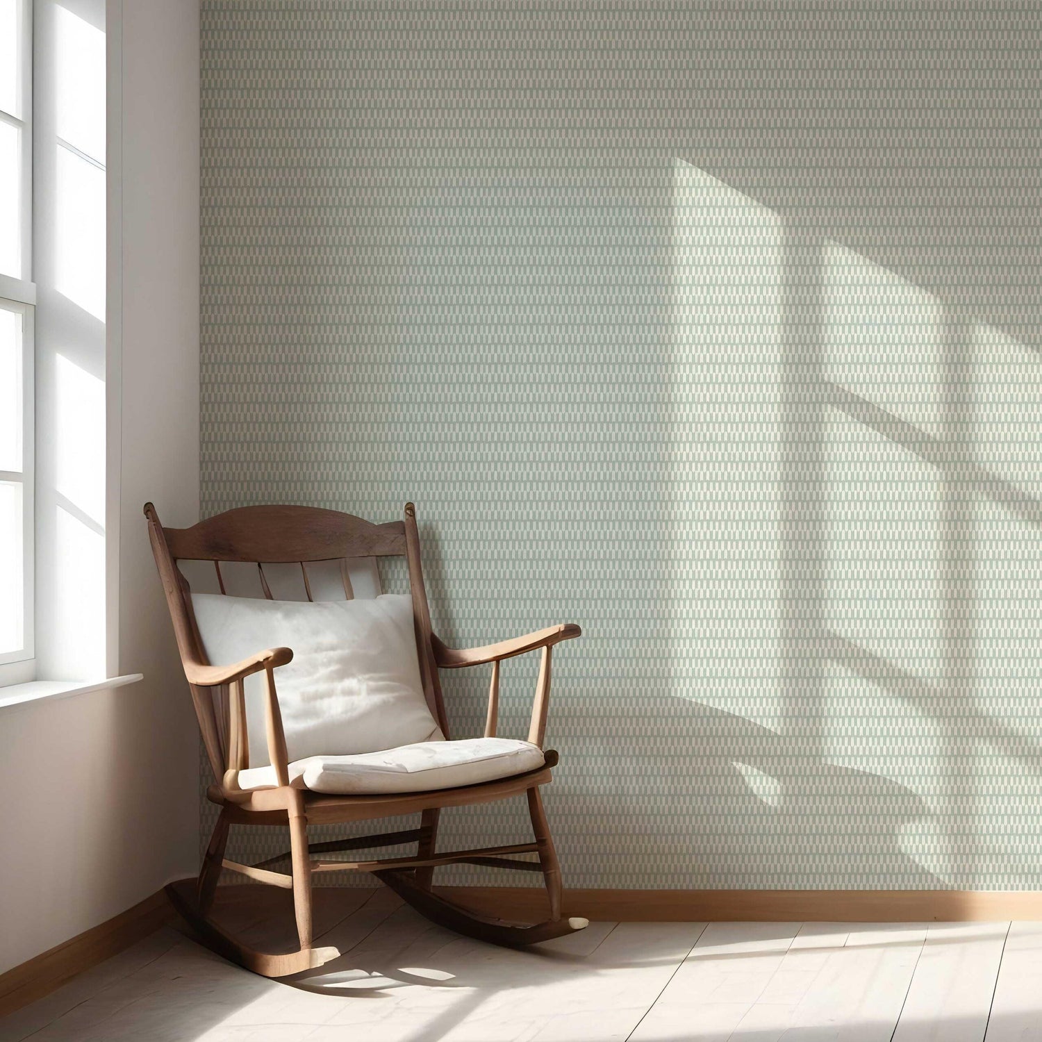 Modern Geometric Micro-Print Nursery Wallpaper (Duck Egg Blue/ White)