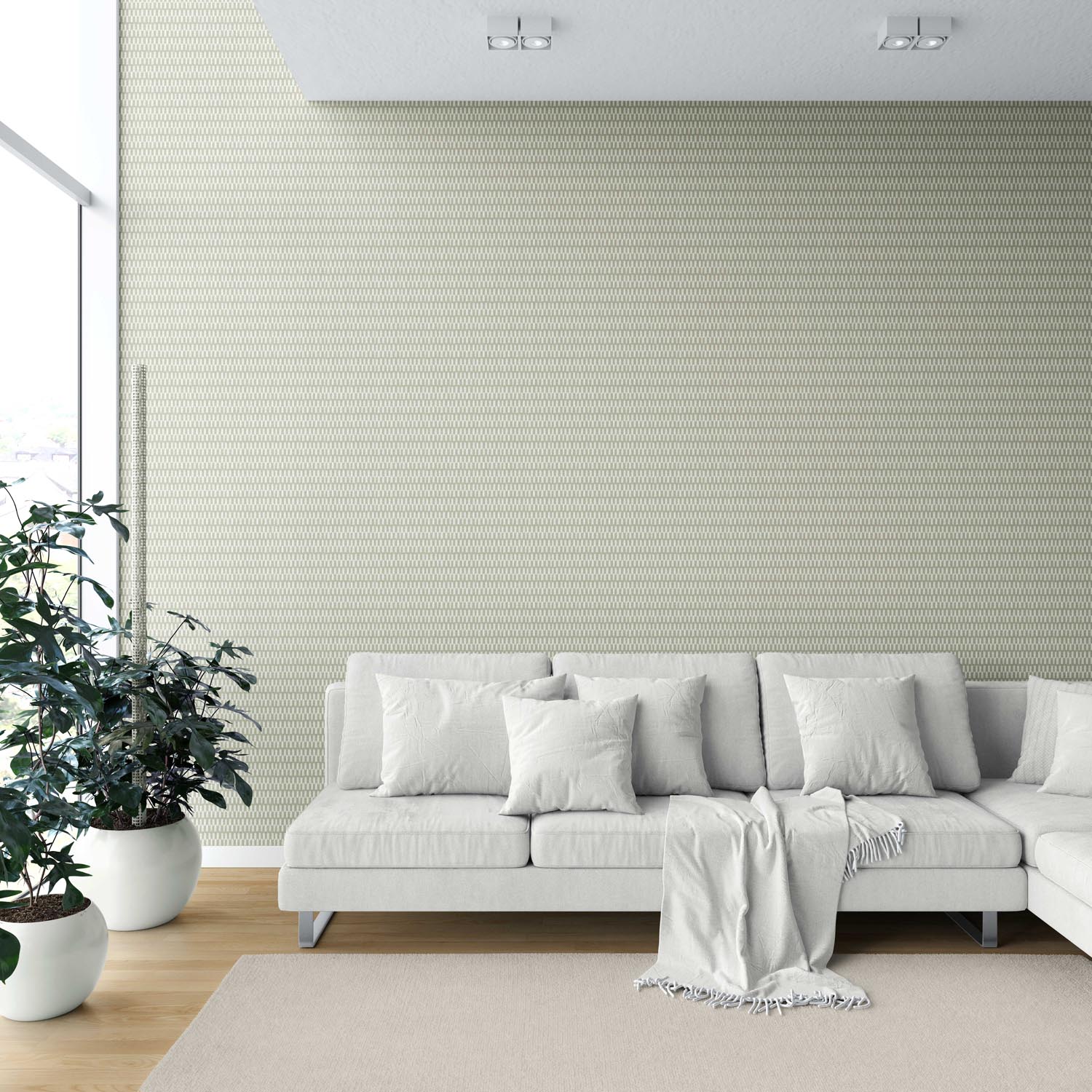 Modern Geometric Micro-Print Shower Toilet Wallpaper (Light Olive Green)
