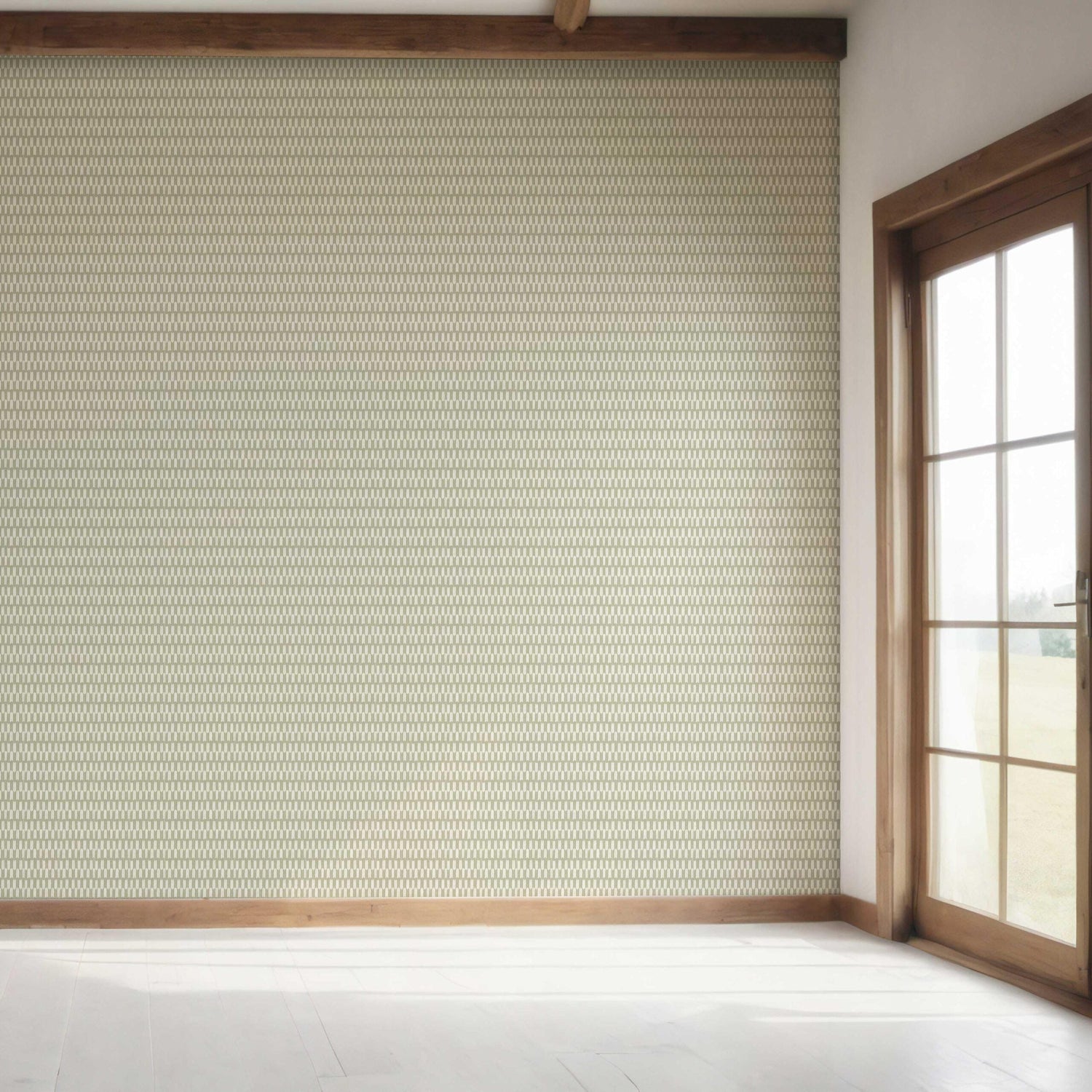 Modern Geometric Micro-Print Bedroom Wallpaper (Light Olive Green)