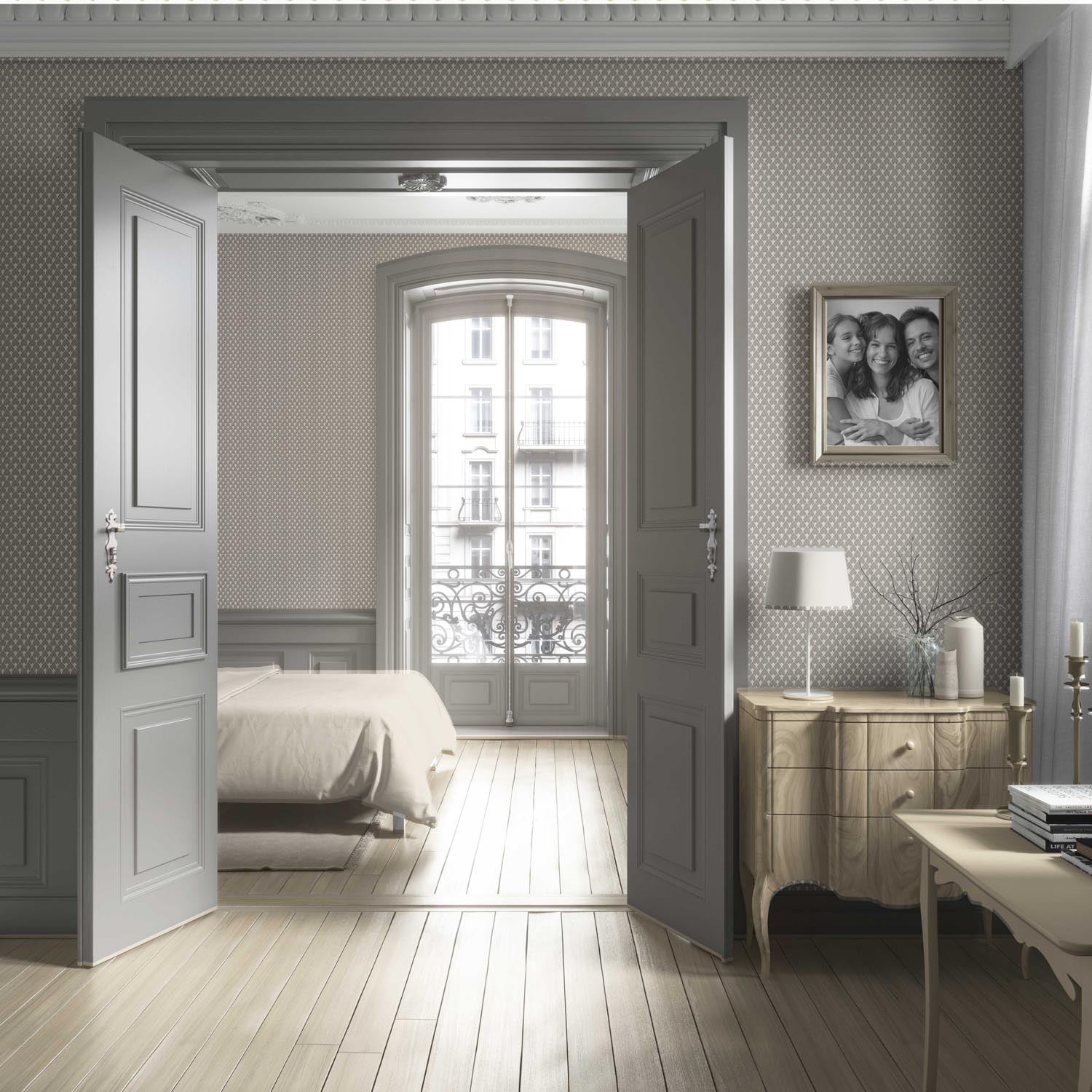 Neutral-Toned/ Small Geometric Print Living Room Wallpaper (Gray/ Greige)