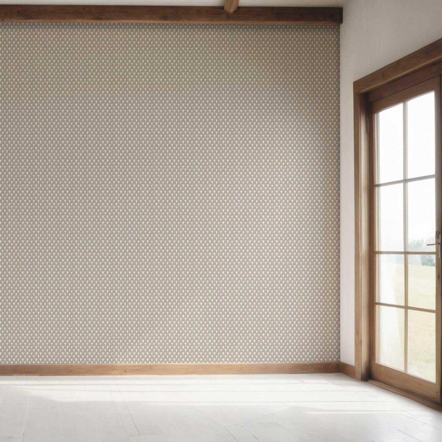 Neutral-Toned/ Small Geometric Print Bedroom Wallpaper (Gray/ Greige)