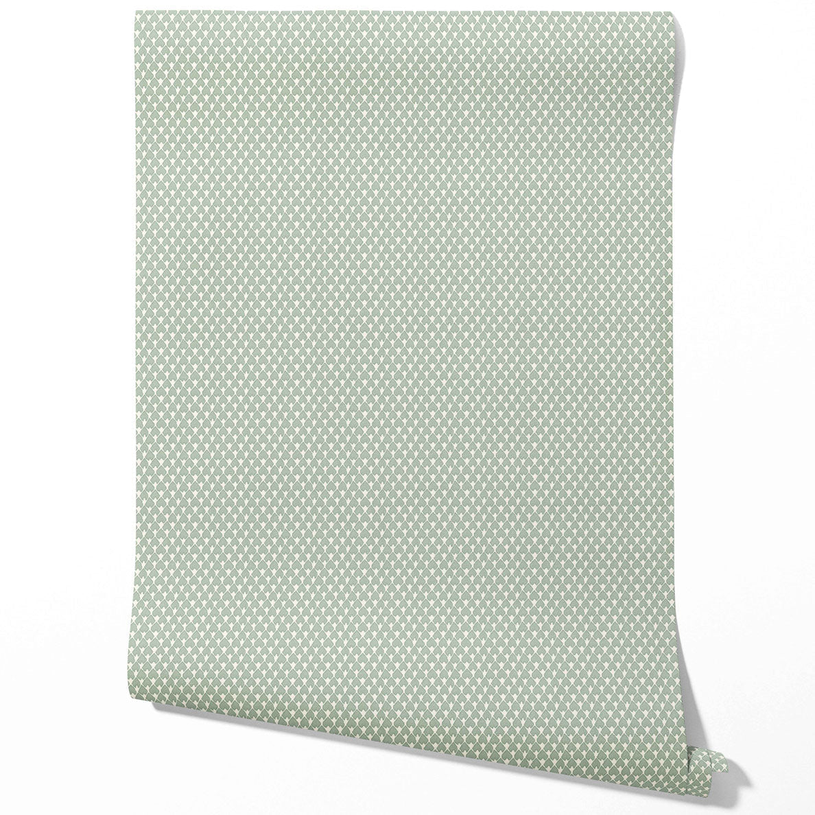 Small-Scale Geometric Print Kitchen Wallpaper (Sage Green/ White)