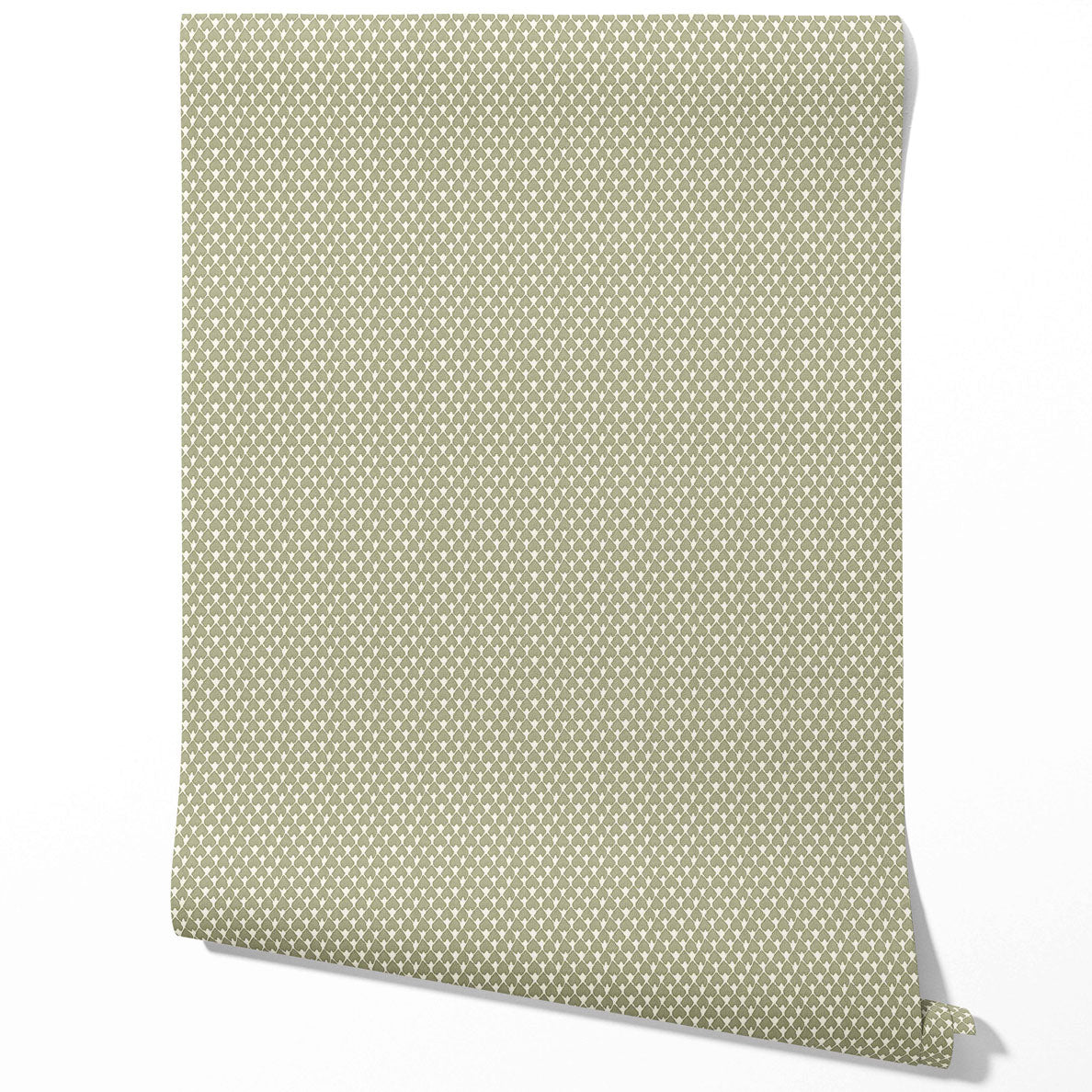 Small-Scale Geometric Print Kitchen Wallpaper (Olive Green/ White)