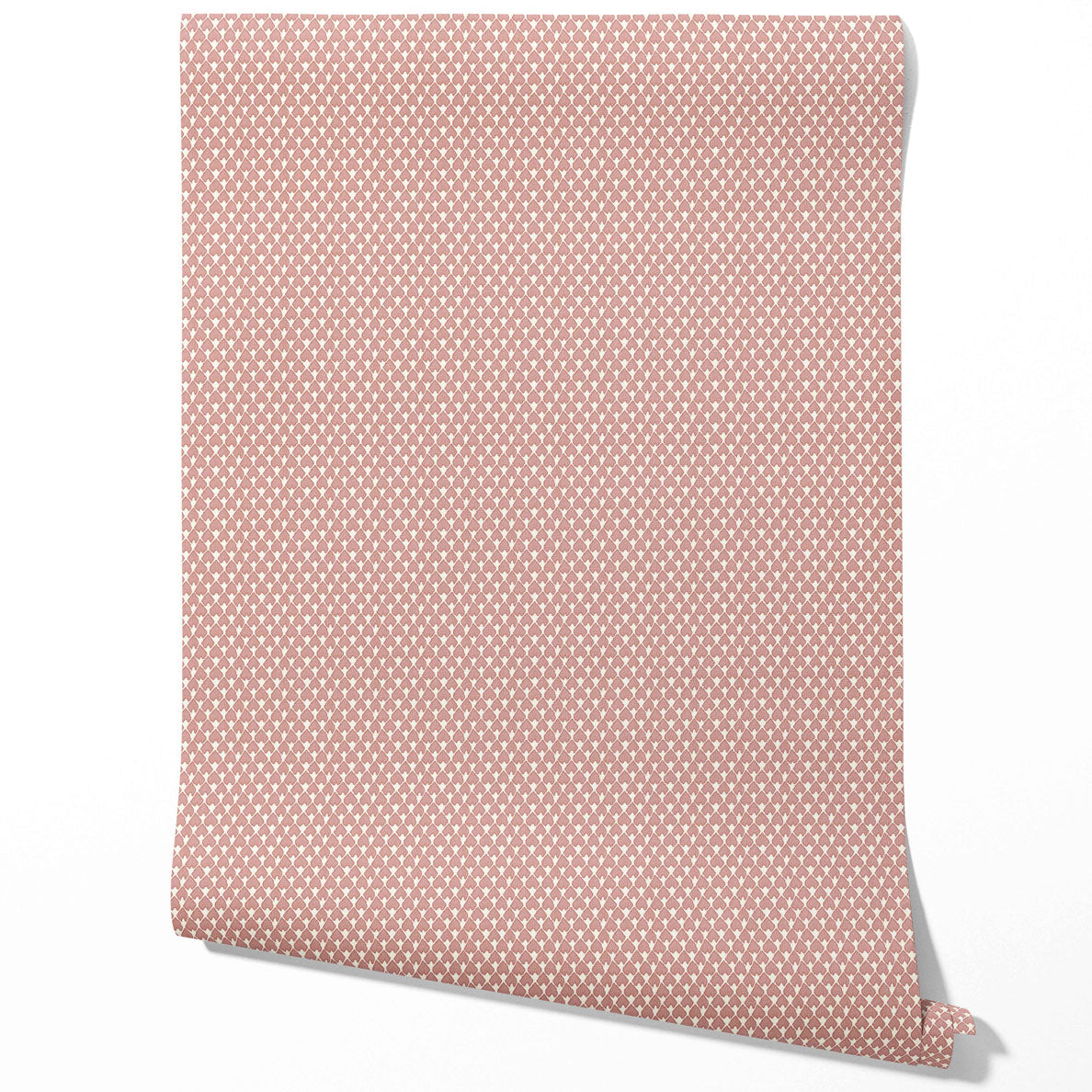 Small-Scale Geometric Print Kitchen Wallpaper (Blush Pink/ White)