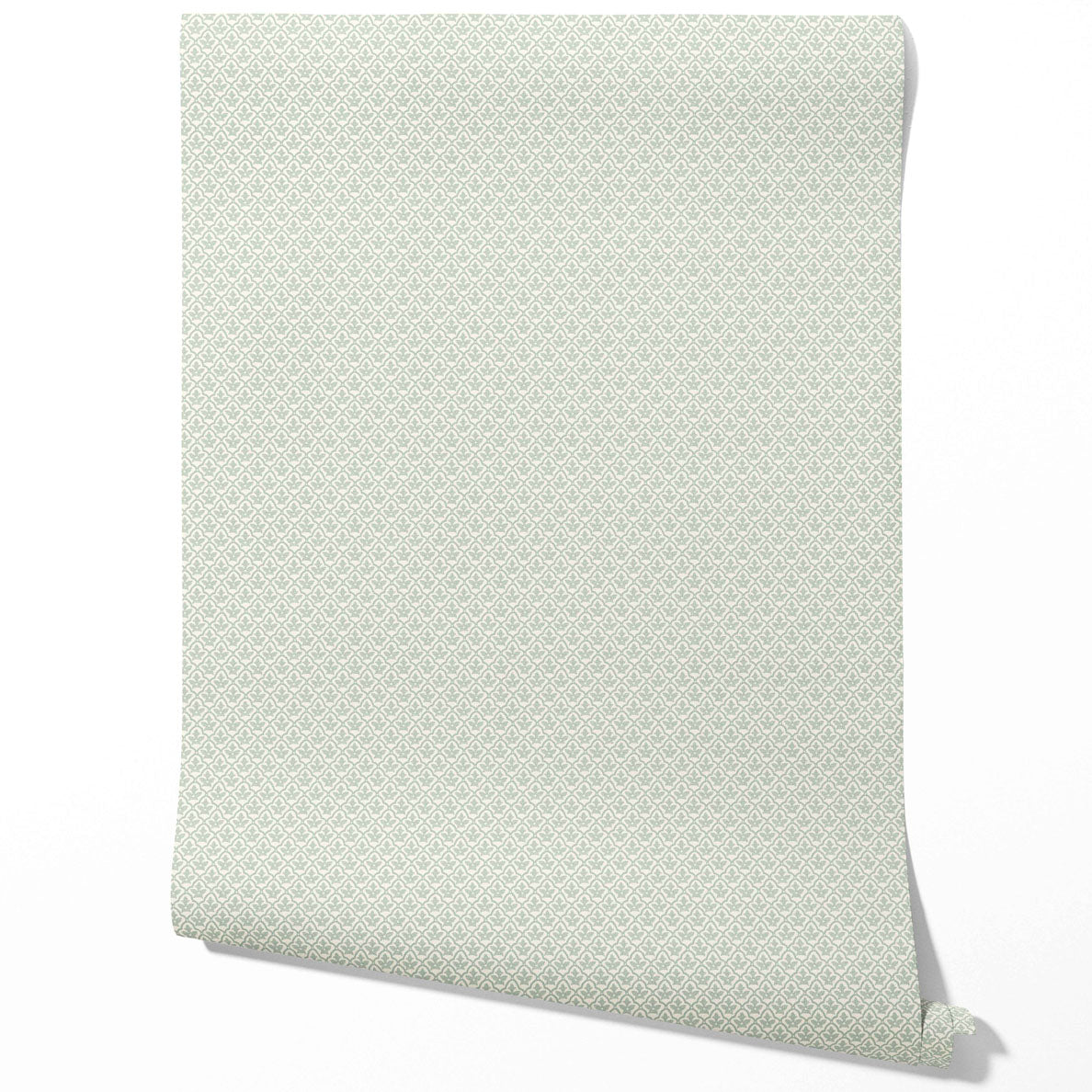Small-Scale Floral Lattice Kitchen Wallpaper (Duck Egg Blue/ White)