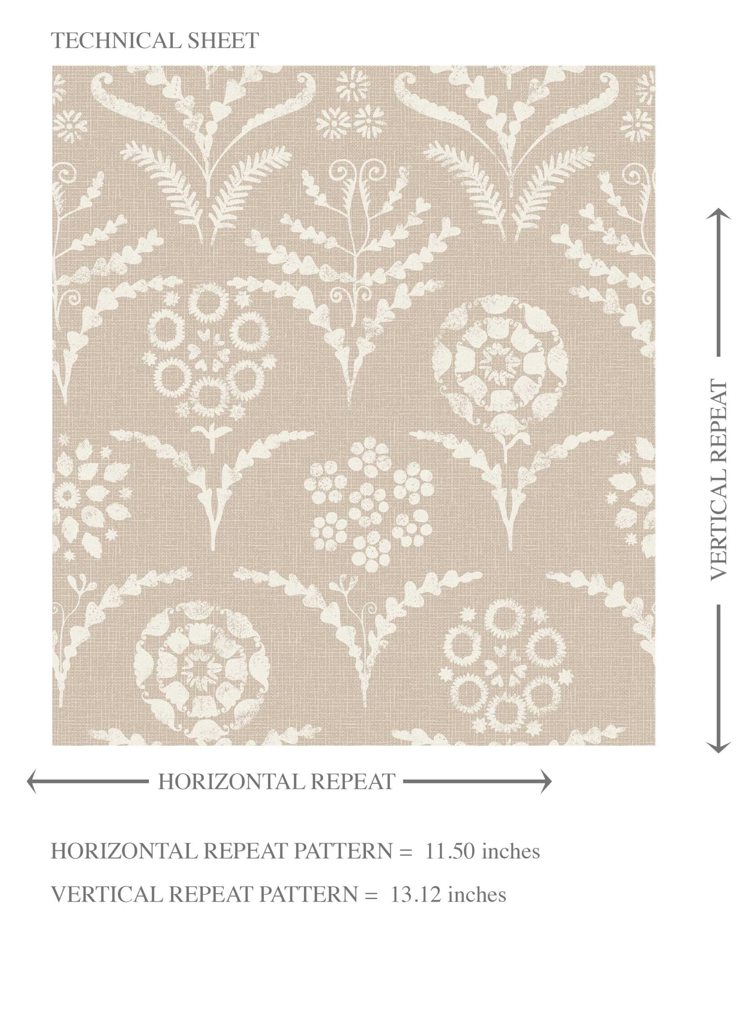 Modern Neural-Toned Floral/ Botanical Kids Room Wallpaper (Beige/ White)