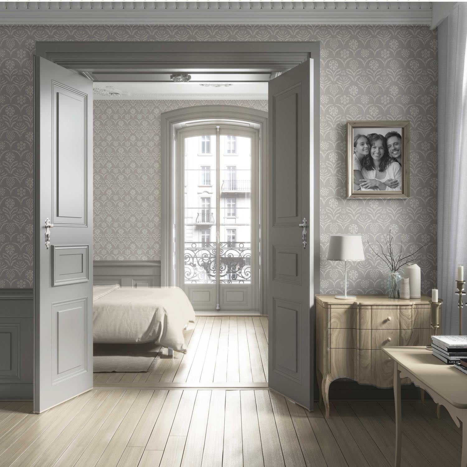 Modern Neural-Toned Floral/ Botanical Living Room Wallpaper (Gray/ Taupe)
