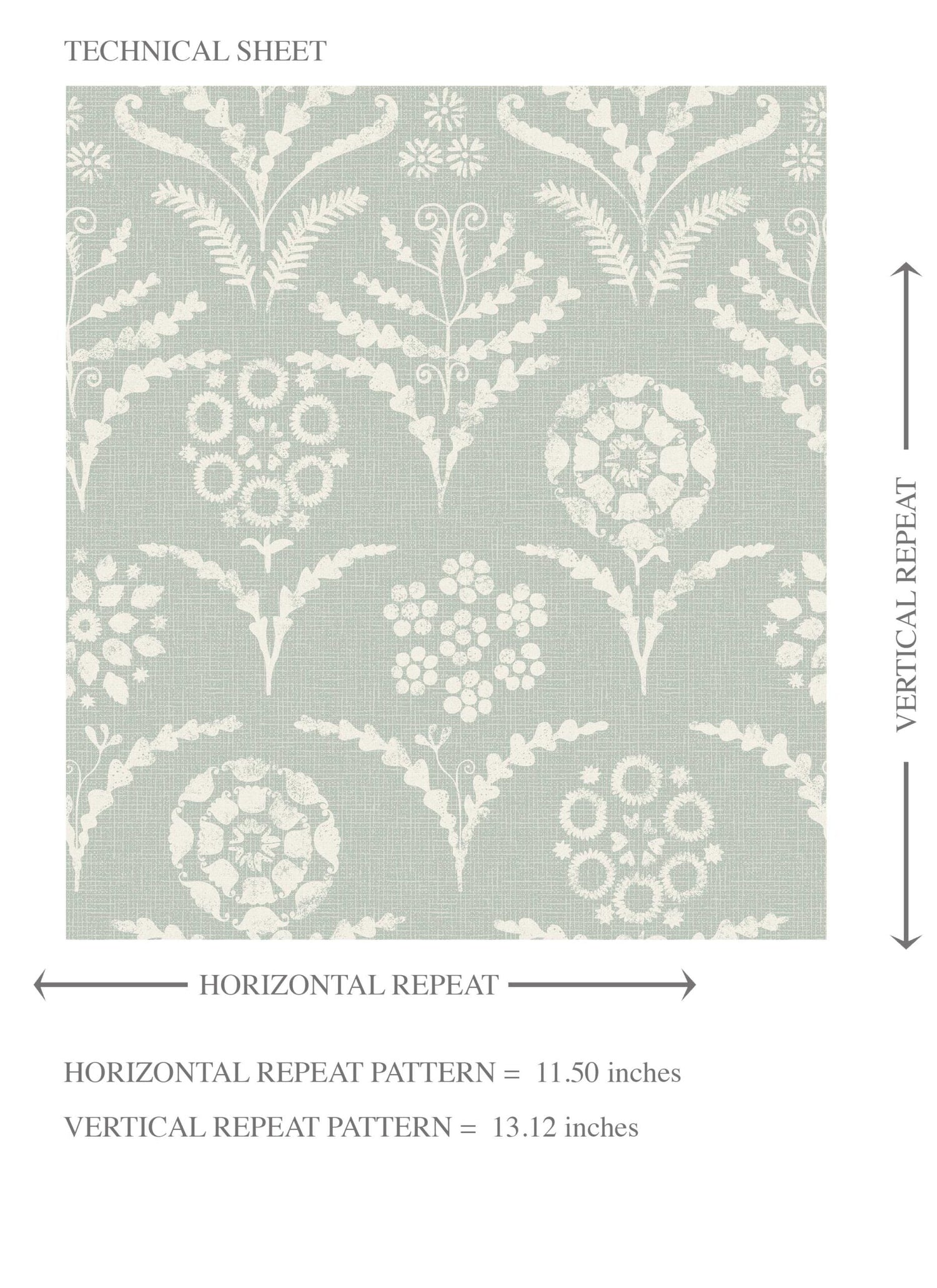 Modern Floral Botanical Kids Room Wallpaper (Pastel Blue)