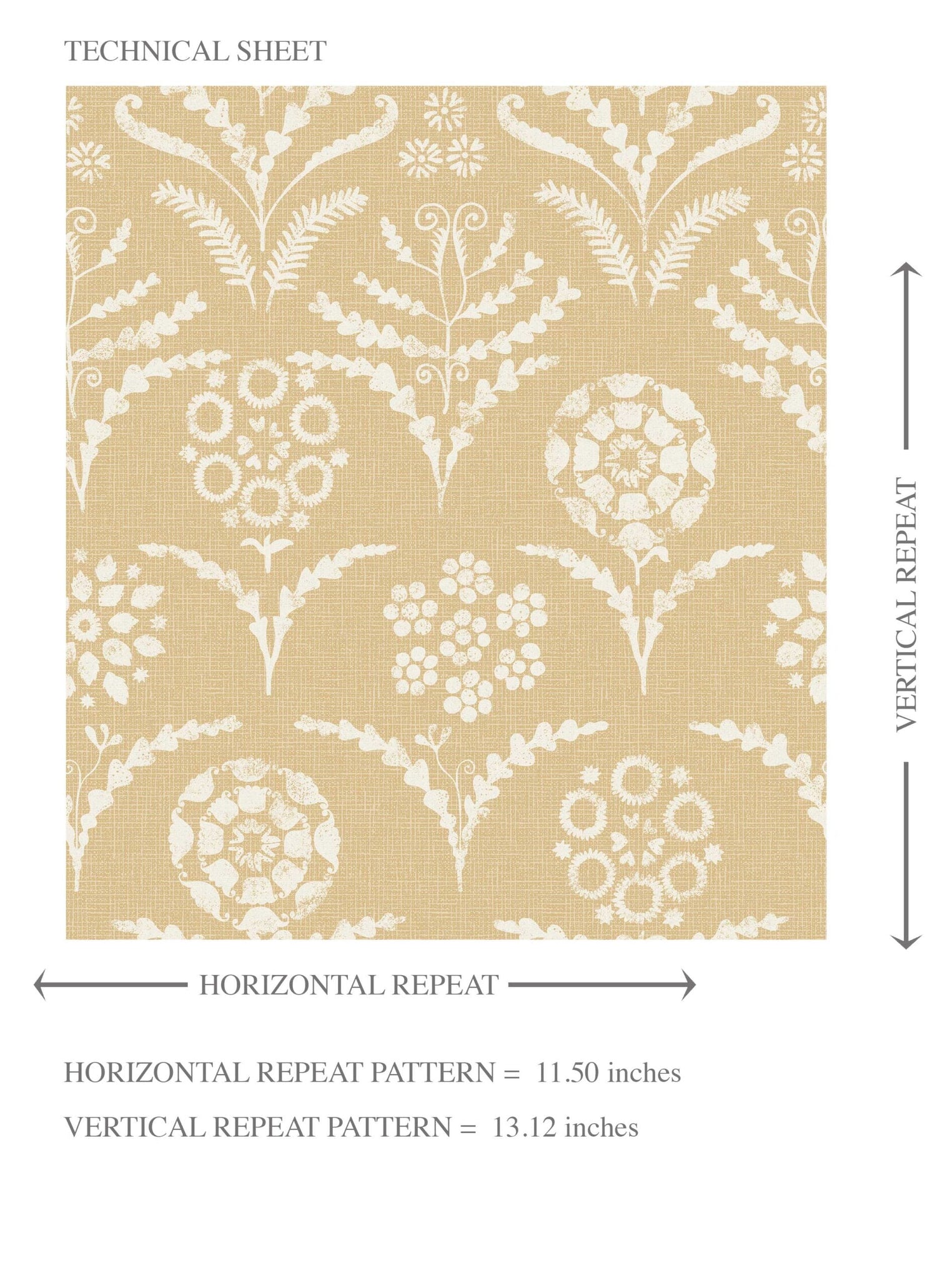 Modern Floral Botanical Kids Room Wallpaper (Yellow/ White)