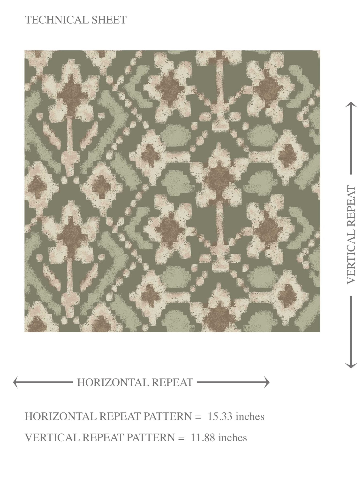Modern Botanical Floral Kids Room Wallpaper (Olive Green/ Beige)
