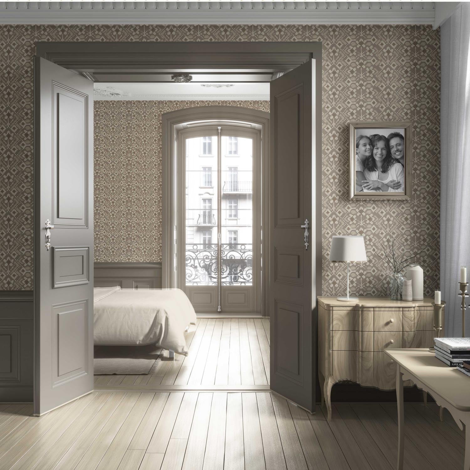 Modern Neutral-Toned Botanical Floral Living Room Wallpaper (Brown/ Beige/ Cream/ Taupe )