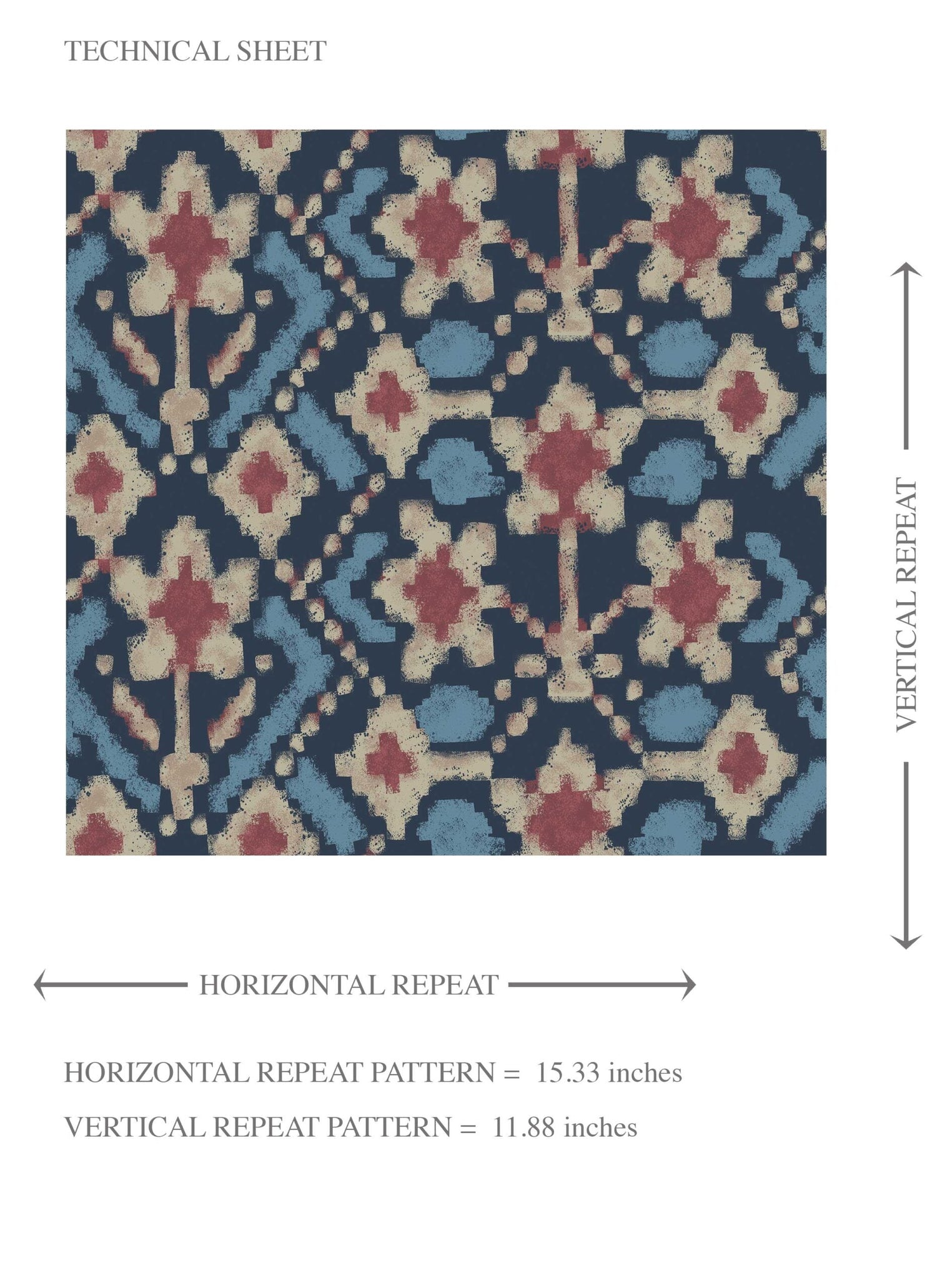 Modern Botanical Floral Kids Room Wallpaper (Navy Blue/ Pink/ Beige)
