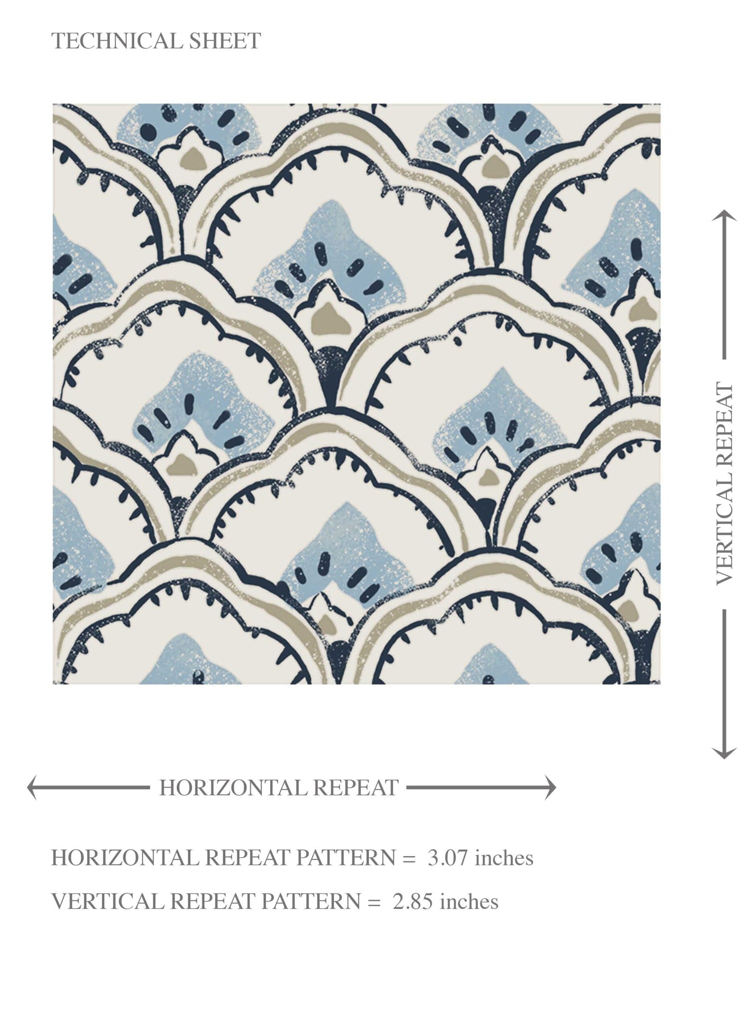 Small-Scale Floral Lattice Kids Room Wallpaper (Blue/ Gray/ White)