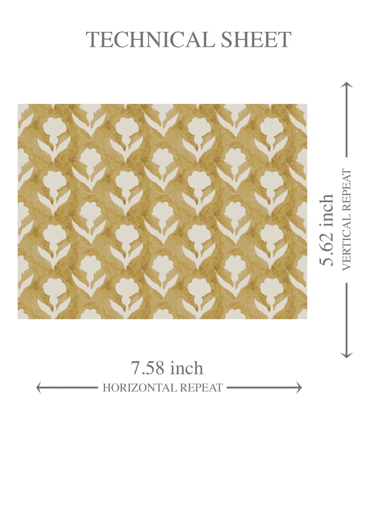 Small Floral Block Print Kids Room Wallpaper (Yellow/ White)