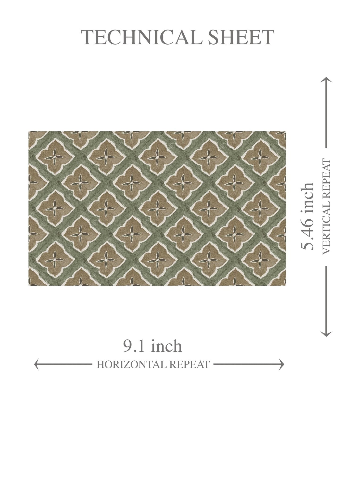 Small Floral Geometric Lattice Kids Room Wallpaper (Olive Green/ Brown)