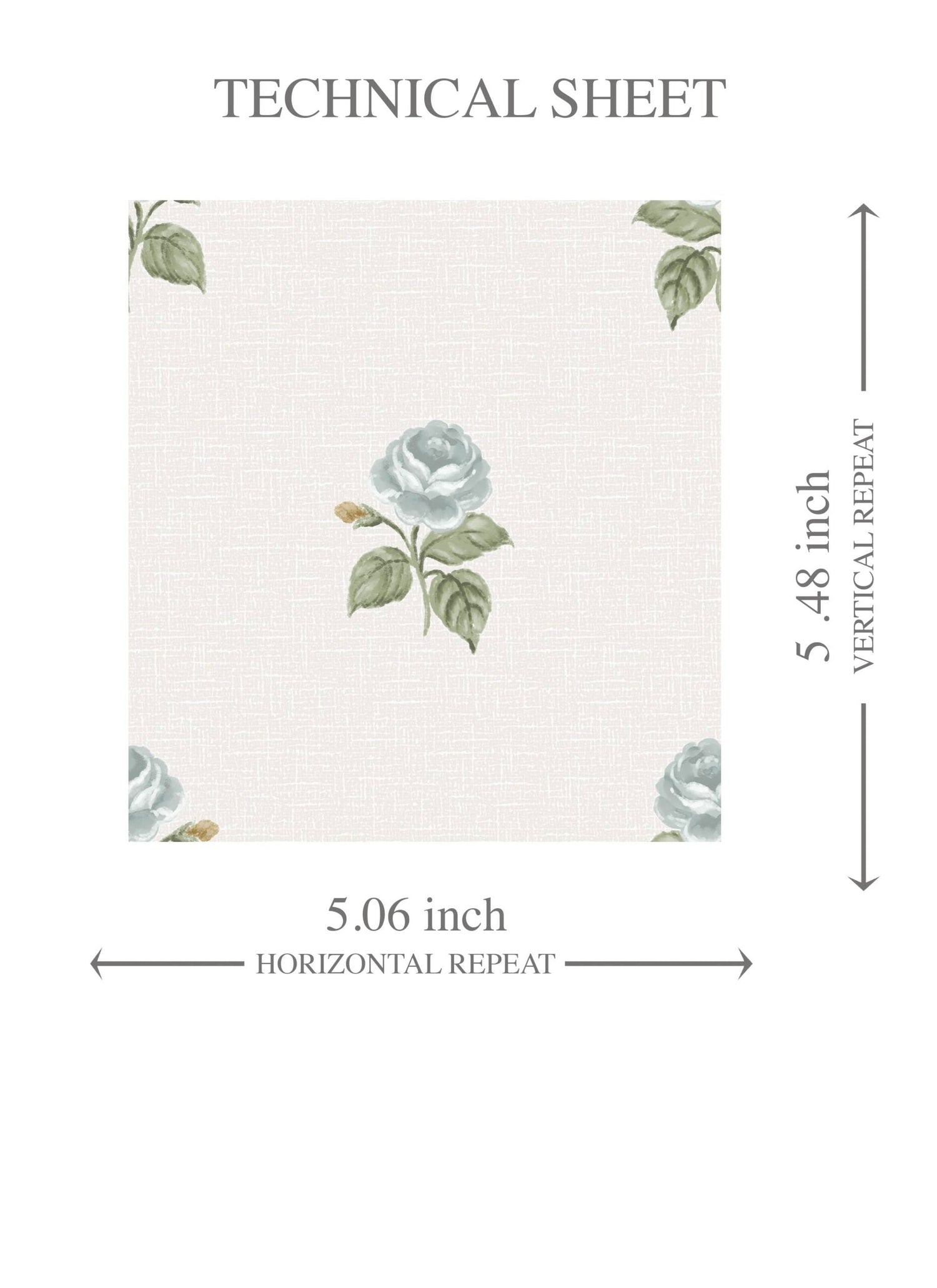 Vintage-Inspired Floral Block Print Kids Room Wallpaper (Blue/ Green/ White)